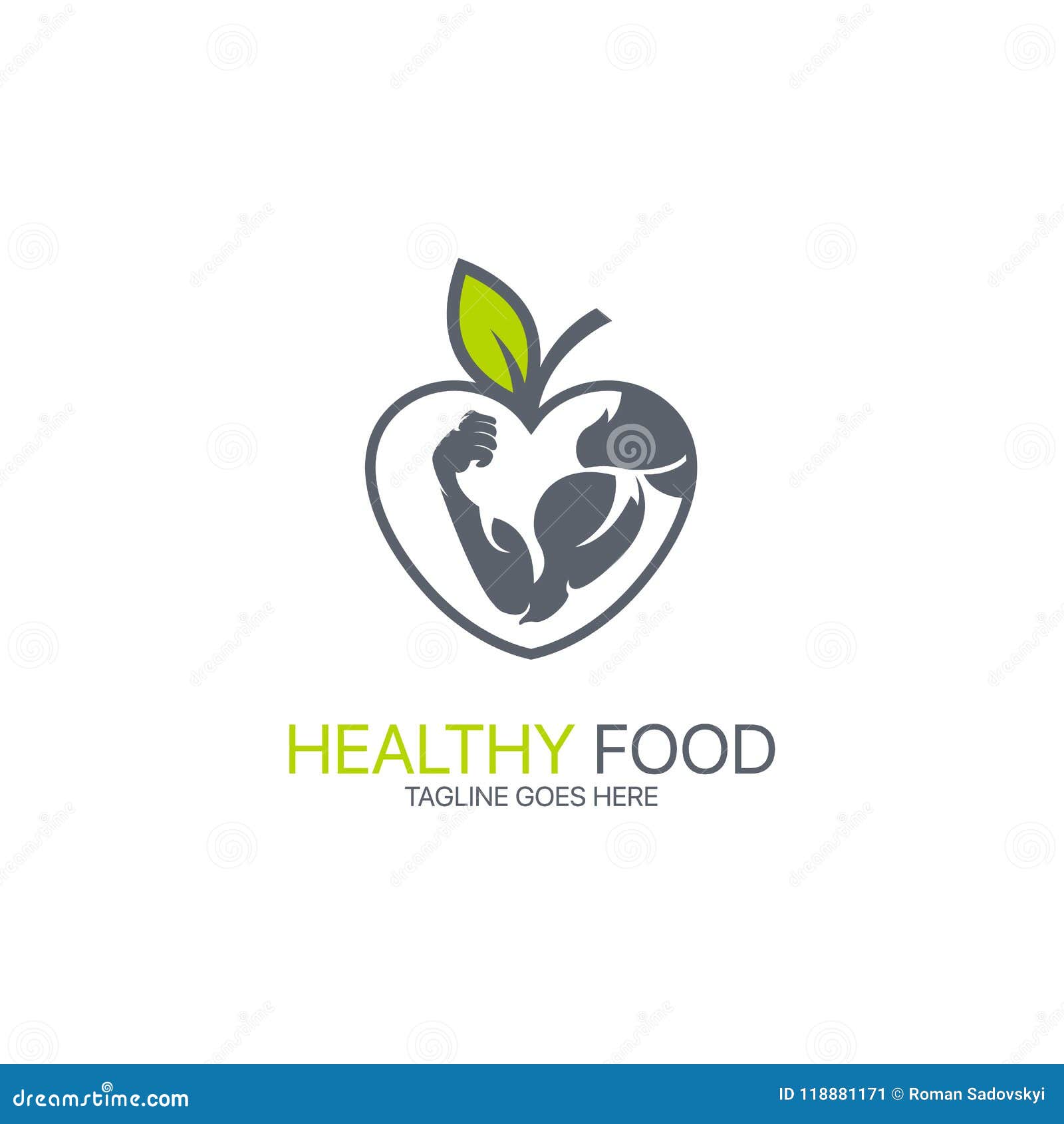 healthy food logo stock