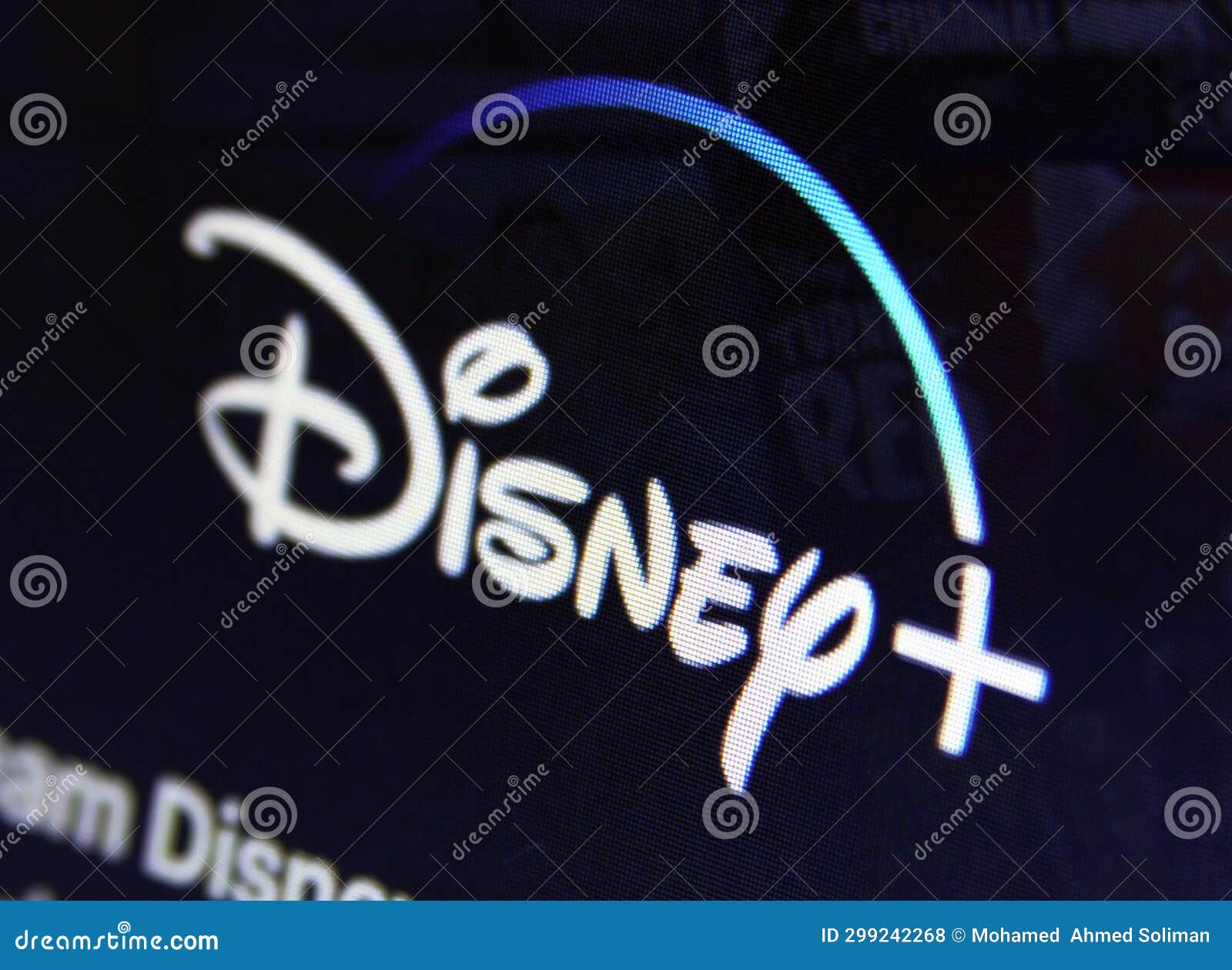 Disney Plus logo editorial stock photo. Image of screen 299242268