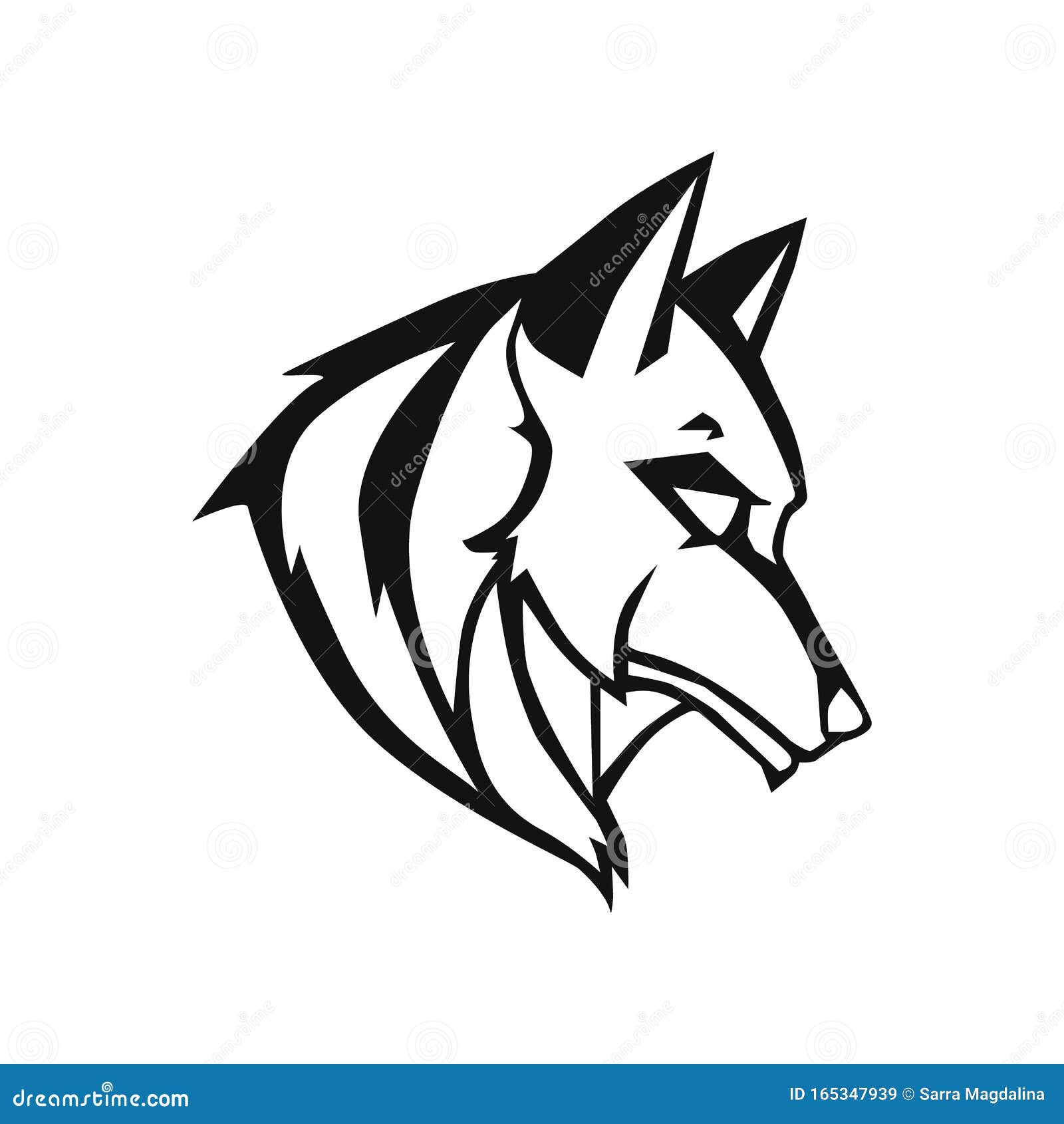 Logo Vector Wolf Head Black Silhouette On A White Background Stock Vector Illustration Of Sign Design