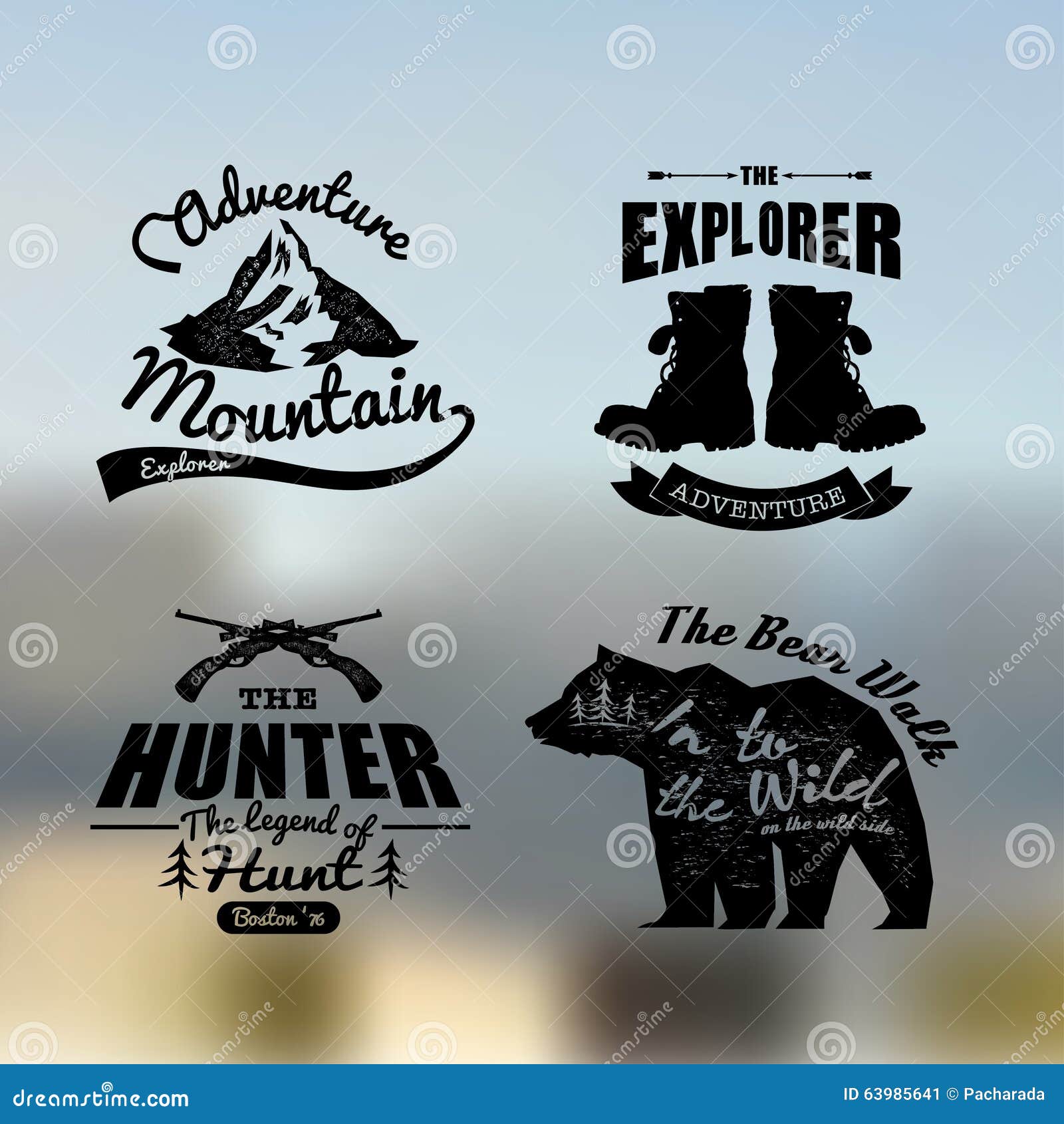 Logo vintage outdoor theme stock vector. Illustration of exploration