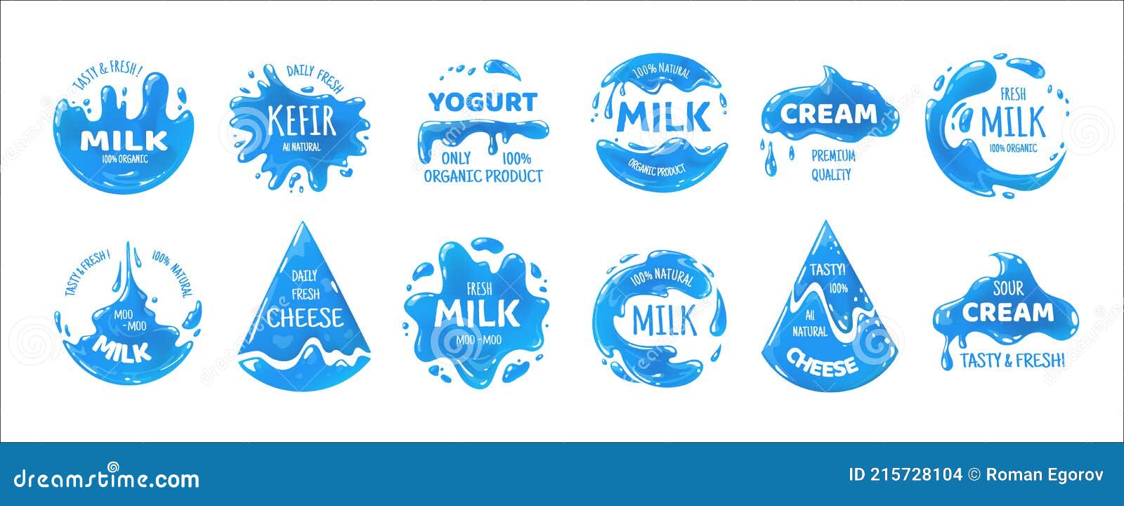 molecuul Uitbarsten toewijding Logo Voor Zuivelproducten. Etiketten Van Kaascrème En Yoghurt. Geïsoleerde  Blauwe Stickers Voor Het Merken Van Levensmiddelenverpa Vector Illustratie  - Illustration of maaltijd, pictogram: 215728104