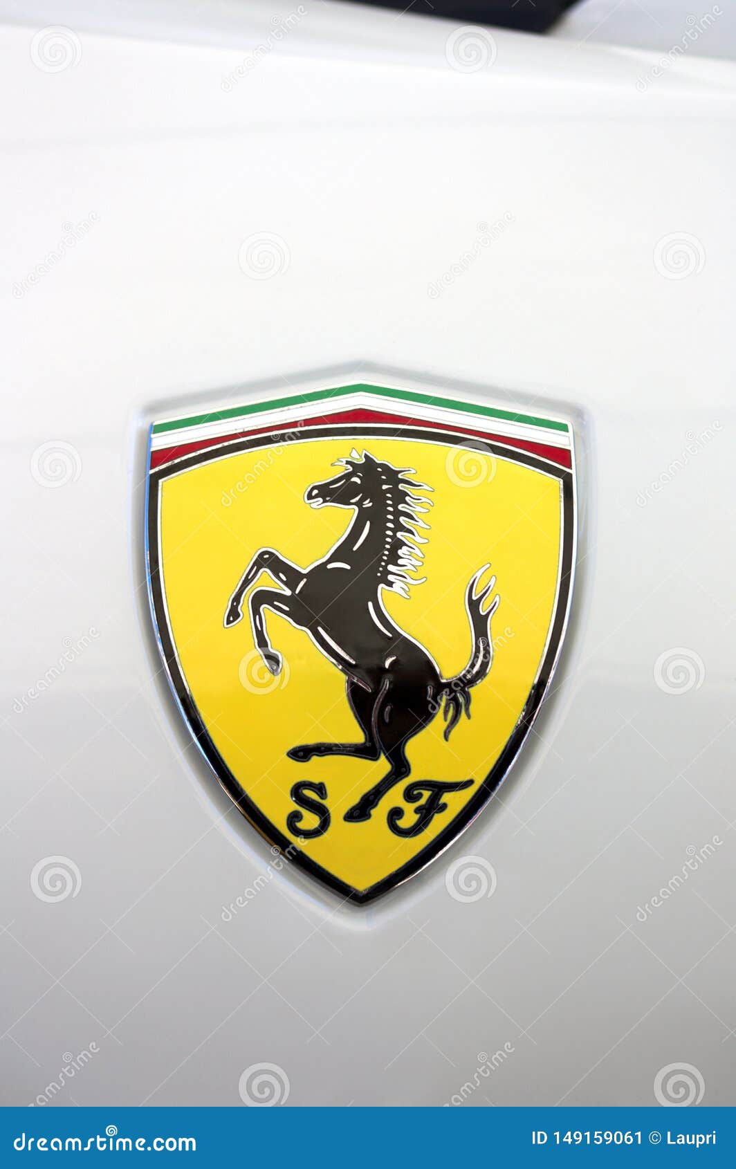 Logo On White Of The Ferrari Car Brand Editorial Photo Image Of