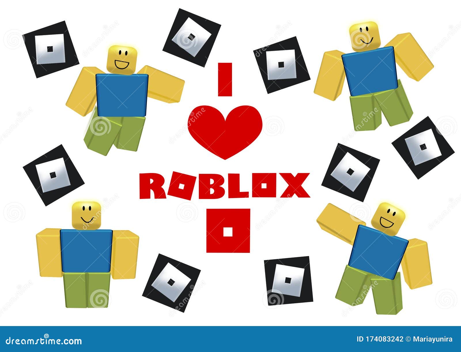 Logo y carácter del roblox fotografía editorial. Ilustración de concepto -  174083242
