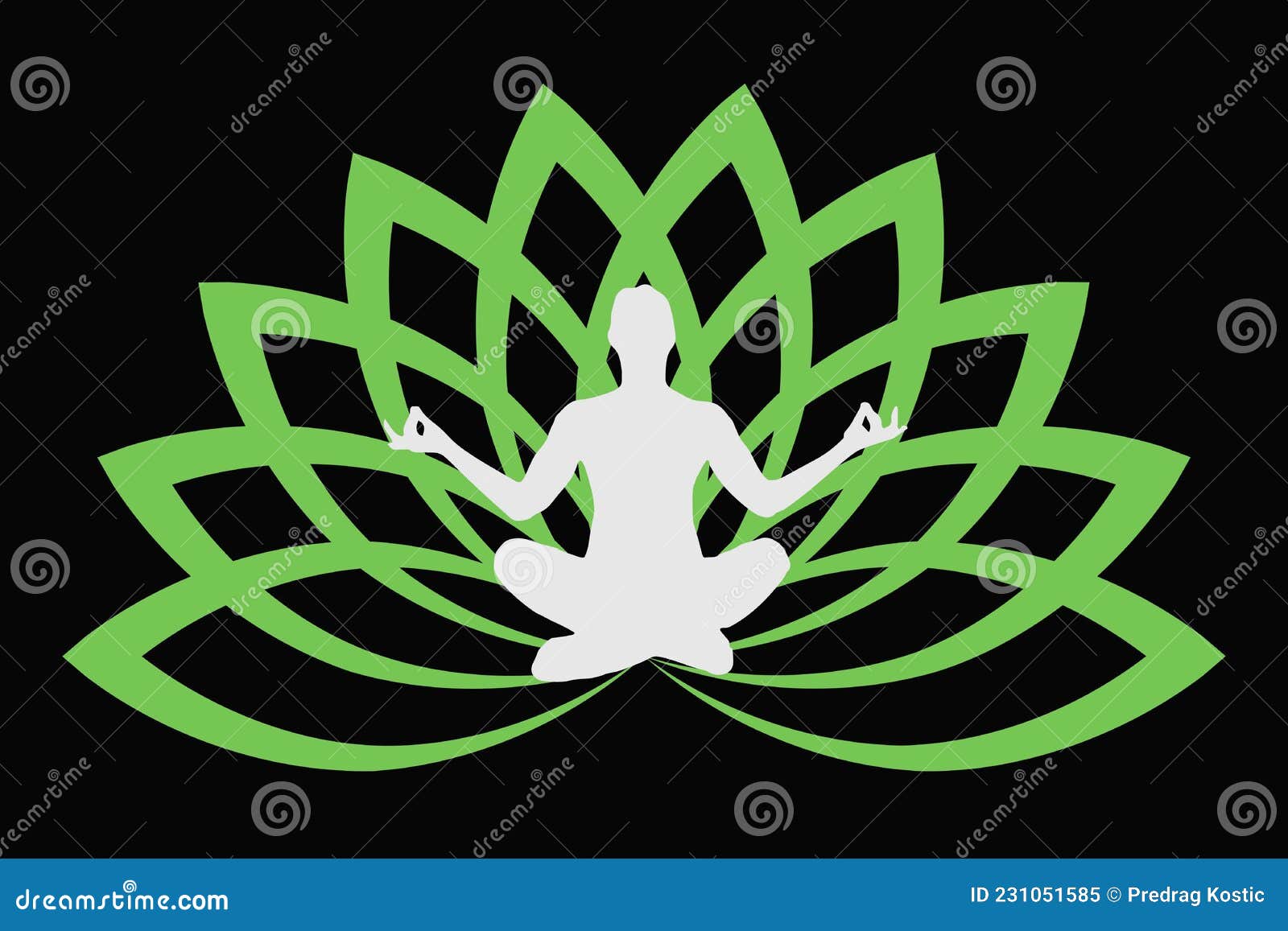 Design Do Logotipo Yoga. Meditação Humana No ícone Da Flor De