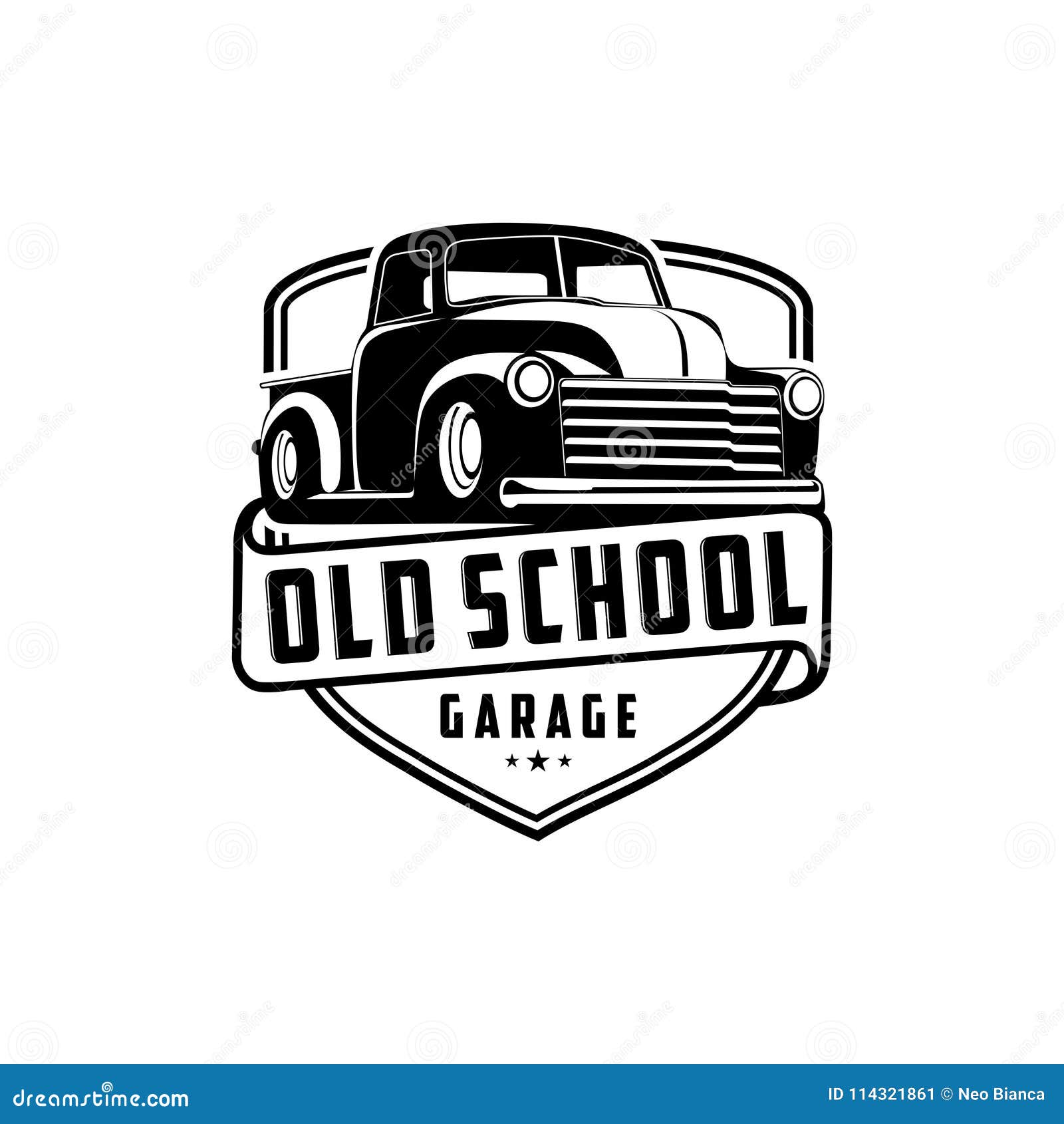old school garage truck logo 