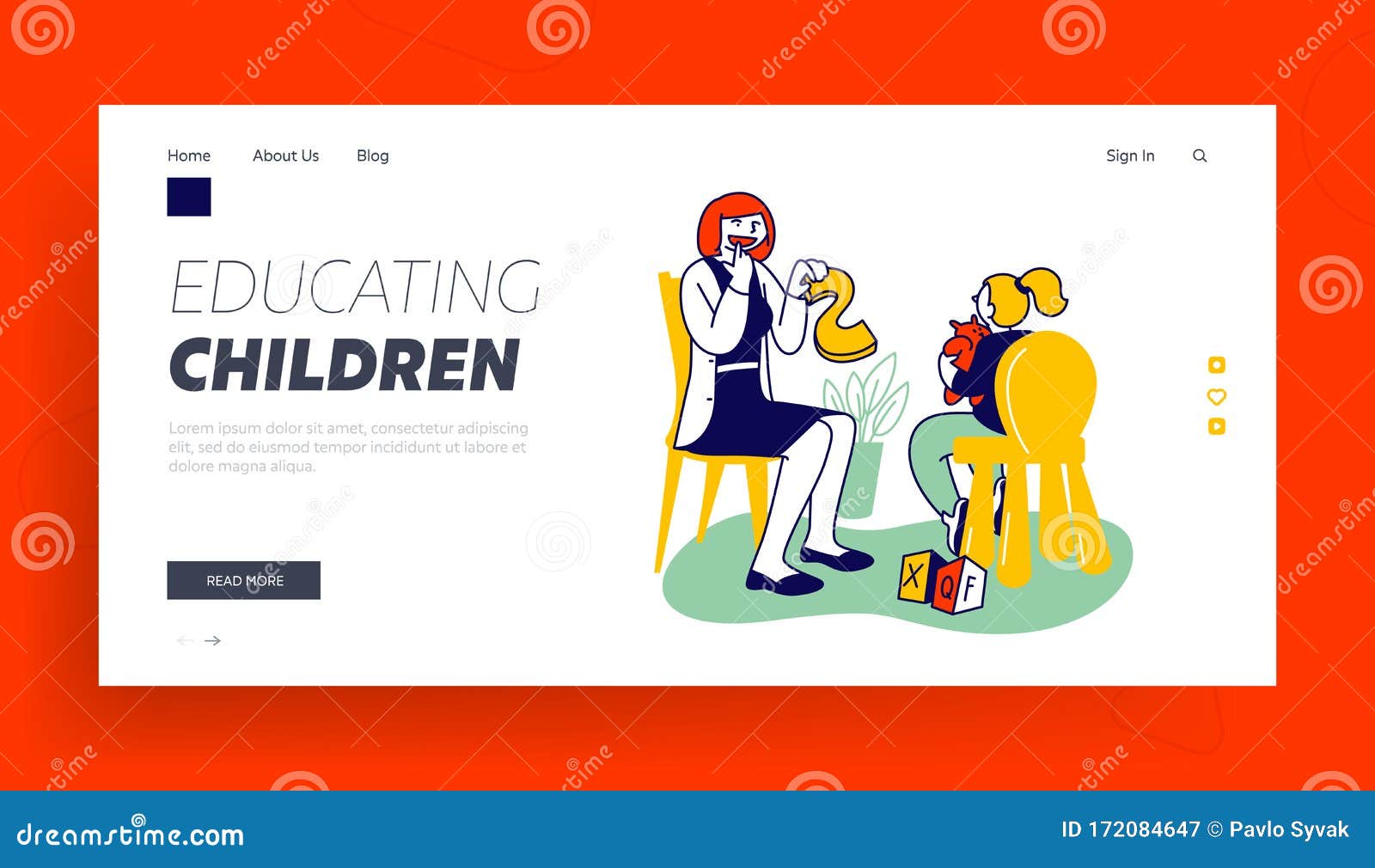 Logopedy Clinic Medical Help To Kids Website Landing Page. Doctor  Logopedist Practicing with Girl Stock Vector - Illustration of disorder,  cartoon: 172084647