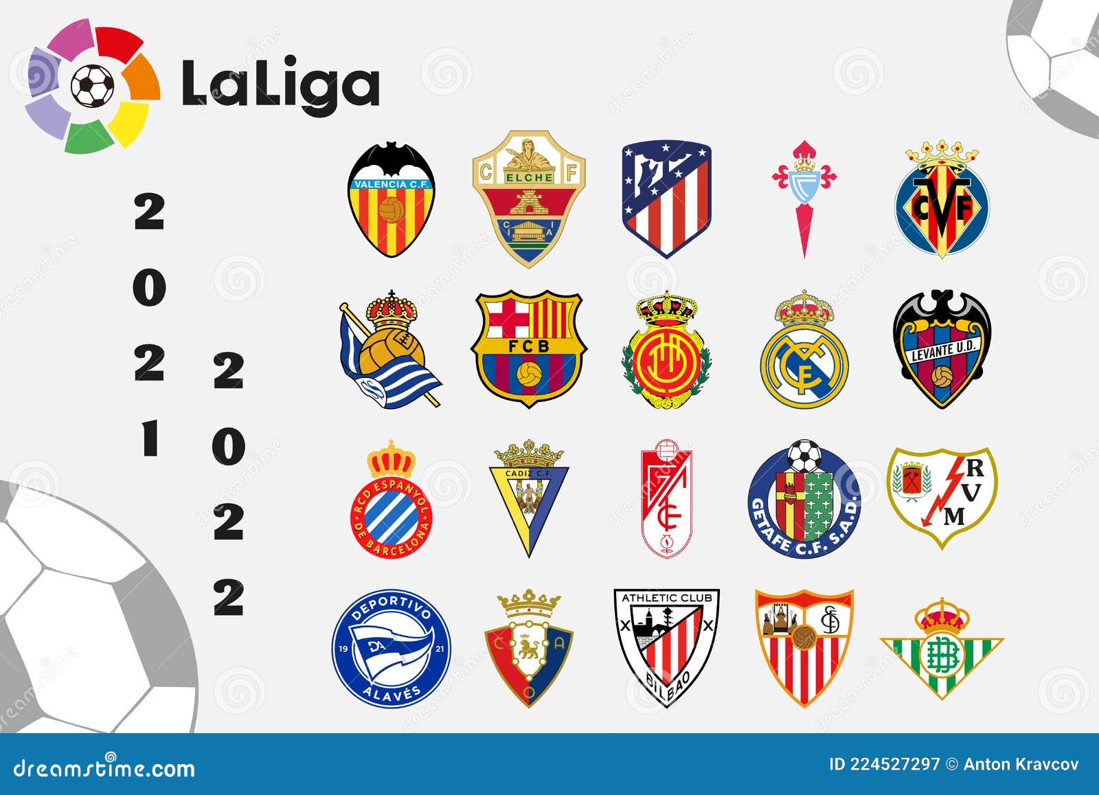 Logos of All Teams of the Spanish LaLiga Editorial Photography -  Illustration of soccer, colourful: 224527297