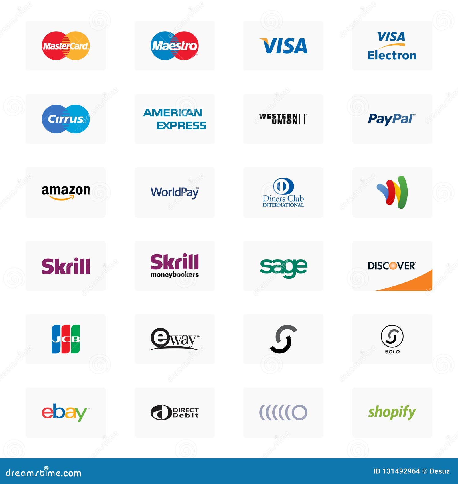 Logos De Méthode De Paiement Sur Un Fond Blanc Image stock éditorial