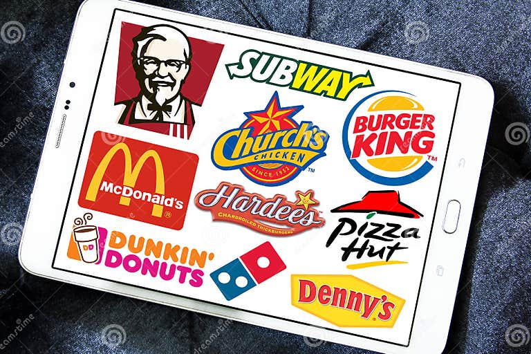 Fast Food Restaurants Brands Logos Editorial Photography - Image of ...