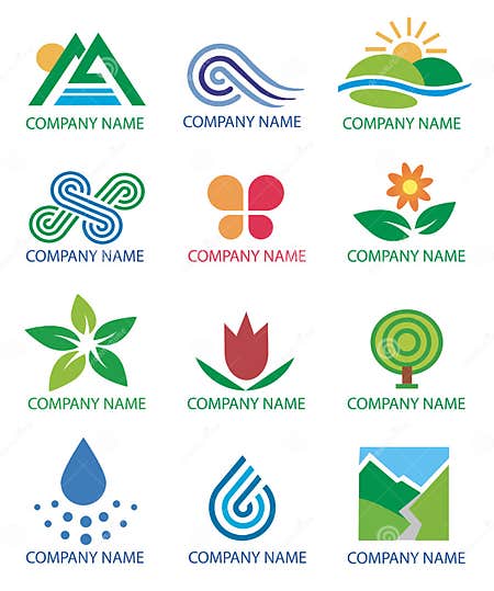 Logos_symbols_nature_landscape Stock Vector - Illustration of emblem ...