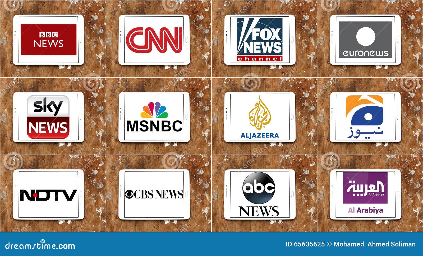 Logos Of Top Famous Tv News Channels And Networks Editorial Image - Image of media, communication: 65635625