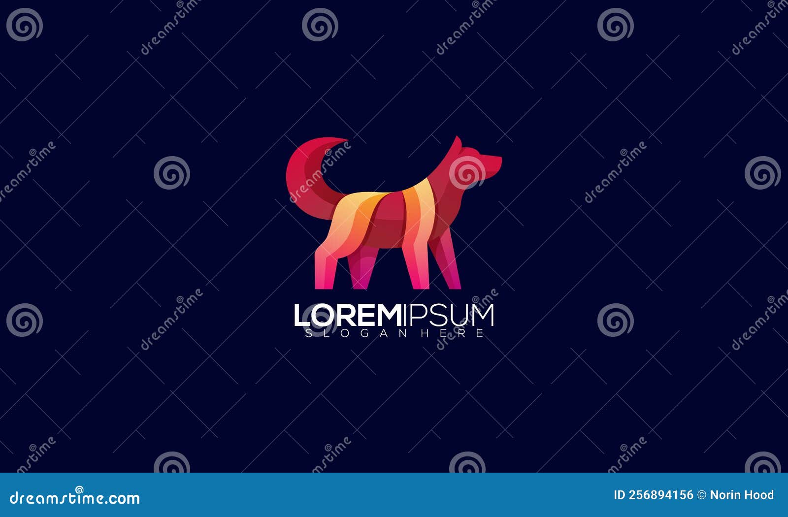 Abstract Colorful Dog Logo stock illustration. Illustration of design