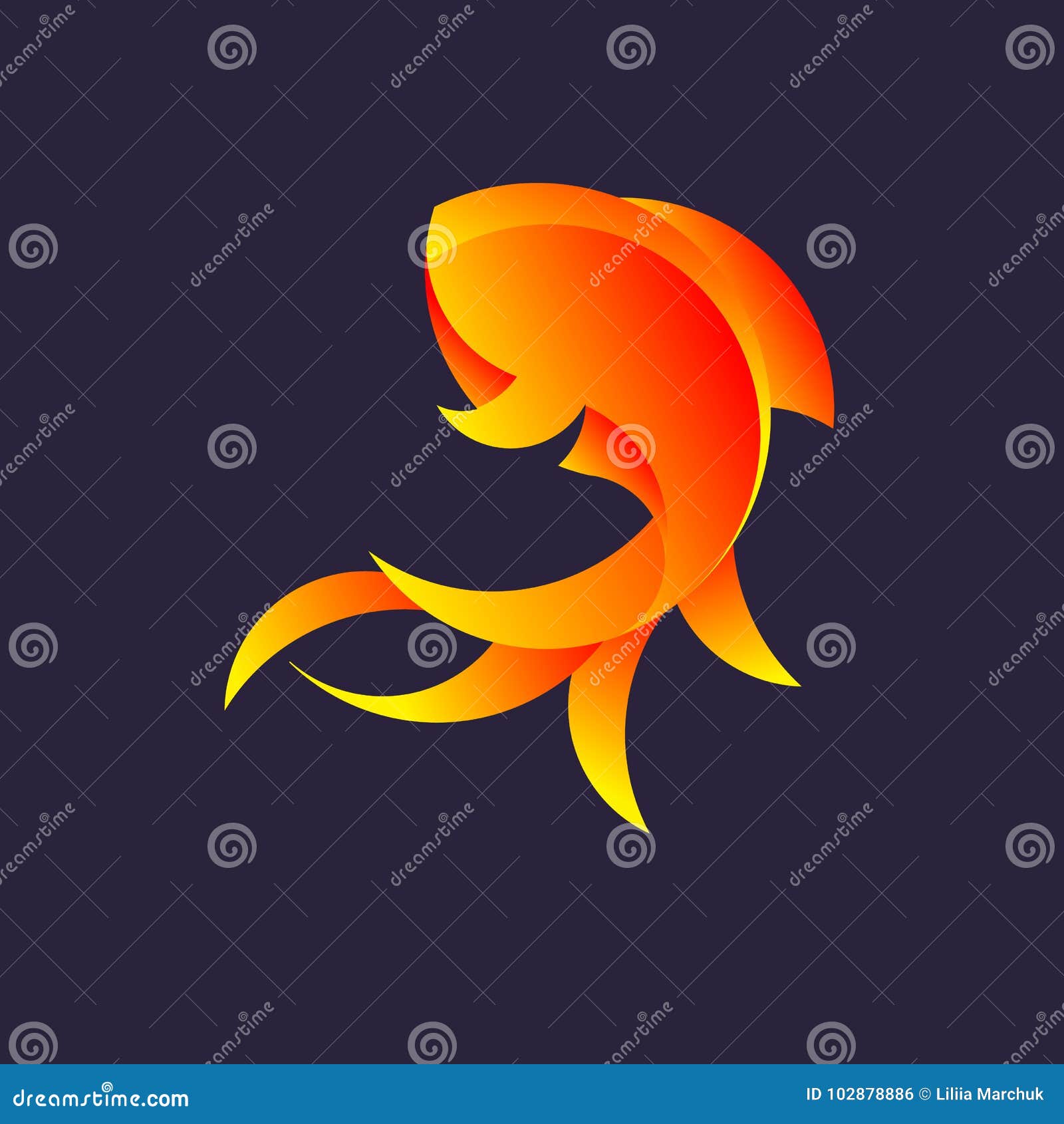 Logotipo Com Uma Relação Dourada, Peixe Dourado Ilustração do Vetor -  Ilustração de colorido, projeto: 102878886, image size:1300x1390