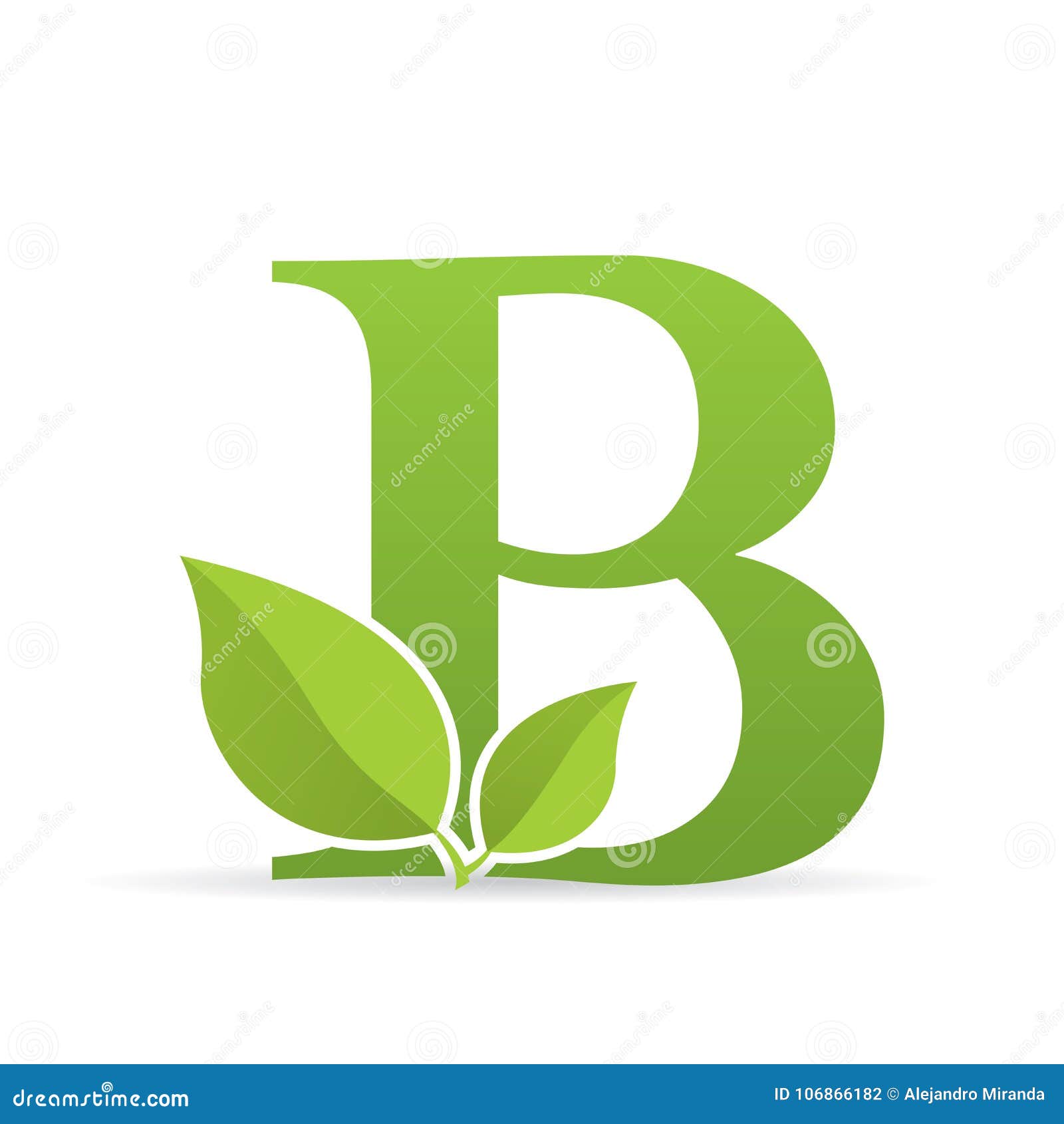 Logotipo Con La Letra B Del Color Verde Adornada Con Verde