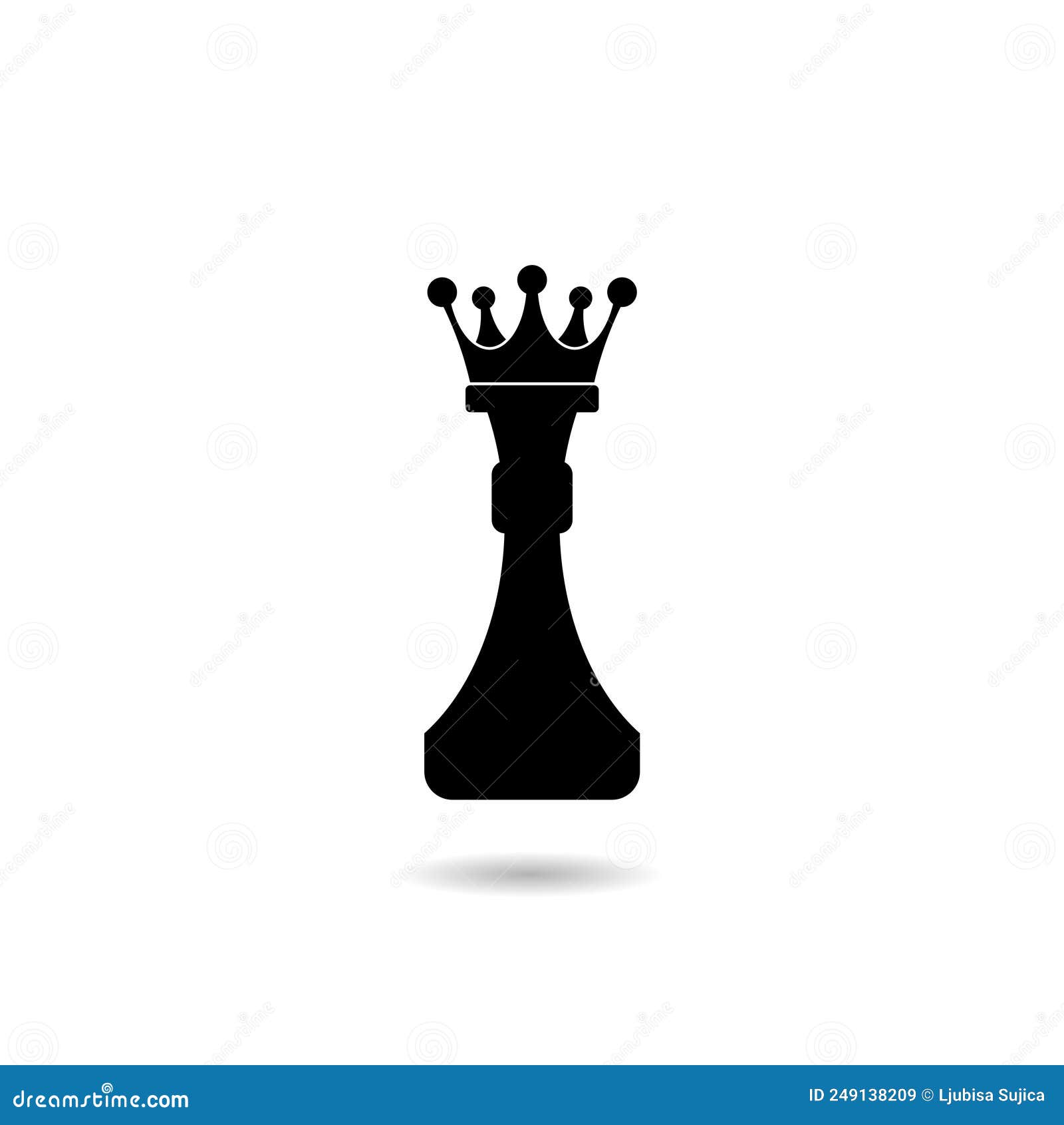 Inspiração do logotipo do xadrez da rainha isolada no fundo branco