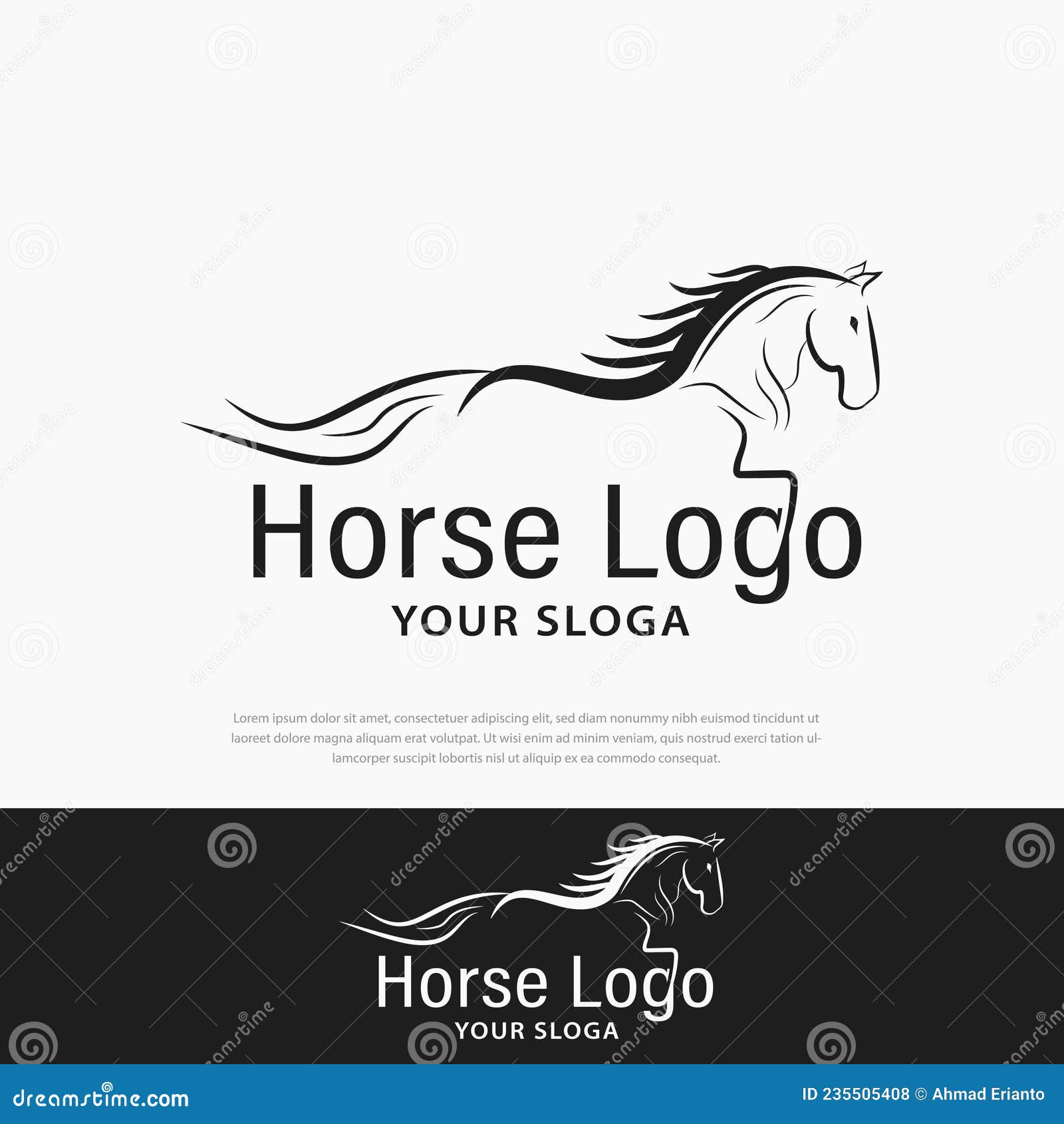 Inspiração de design de logotipo de silhueta de cavalo de xadrez preto