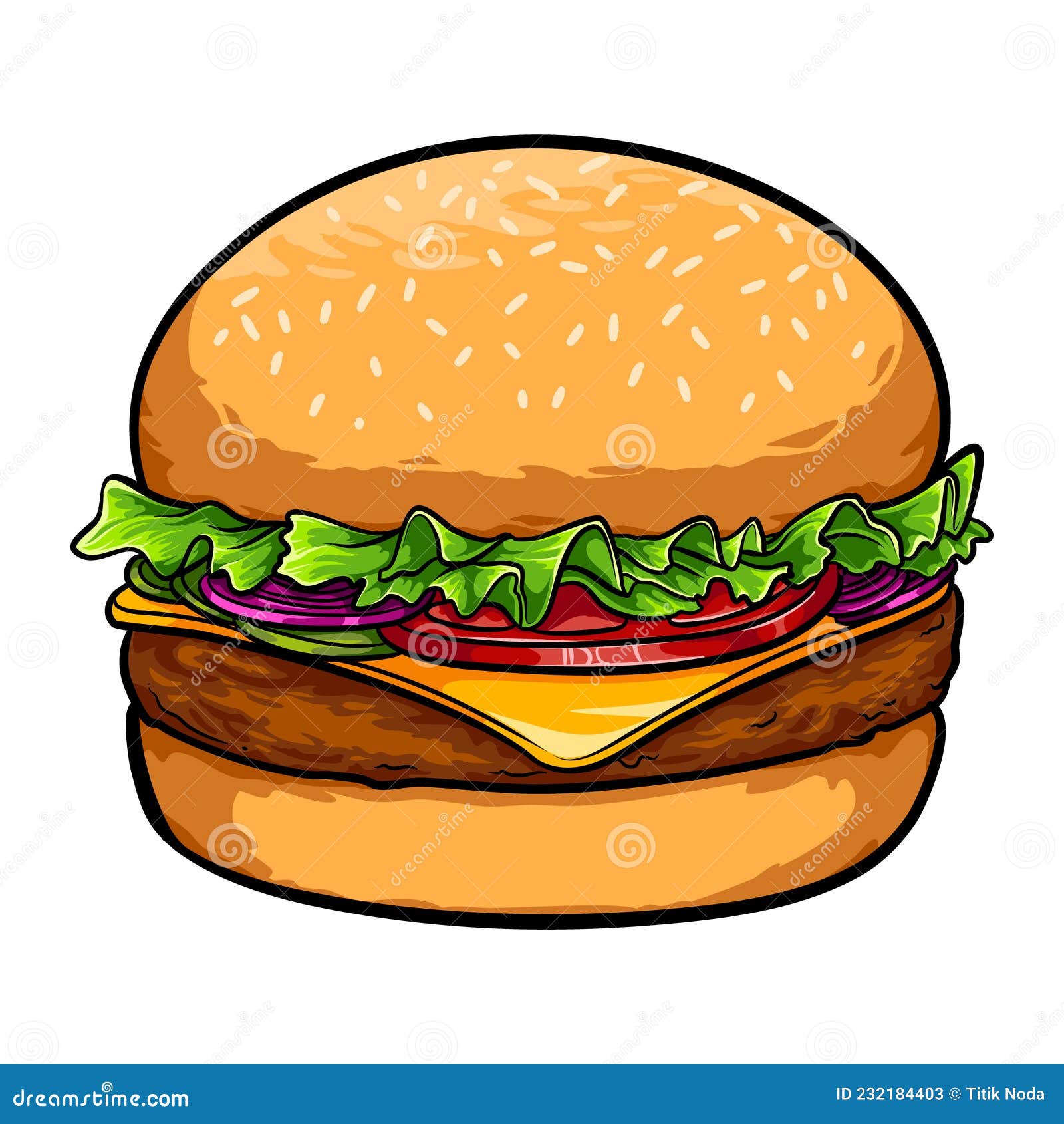 Logotipo De Dibujo Del Vector De Hamburguesa De Queso Ilustración del  Vector - Ilustración de estilo, queso: 232184403