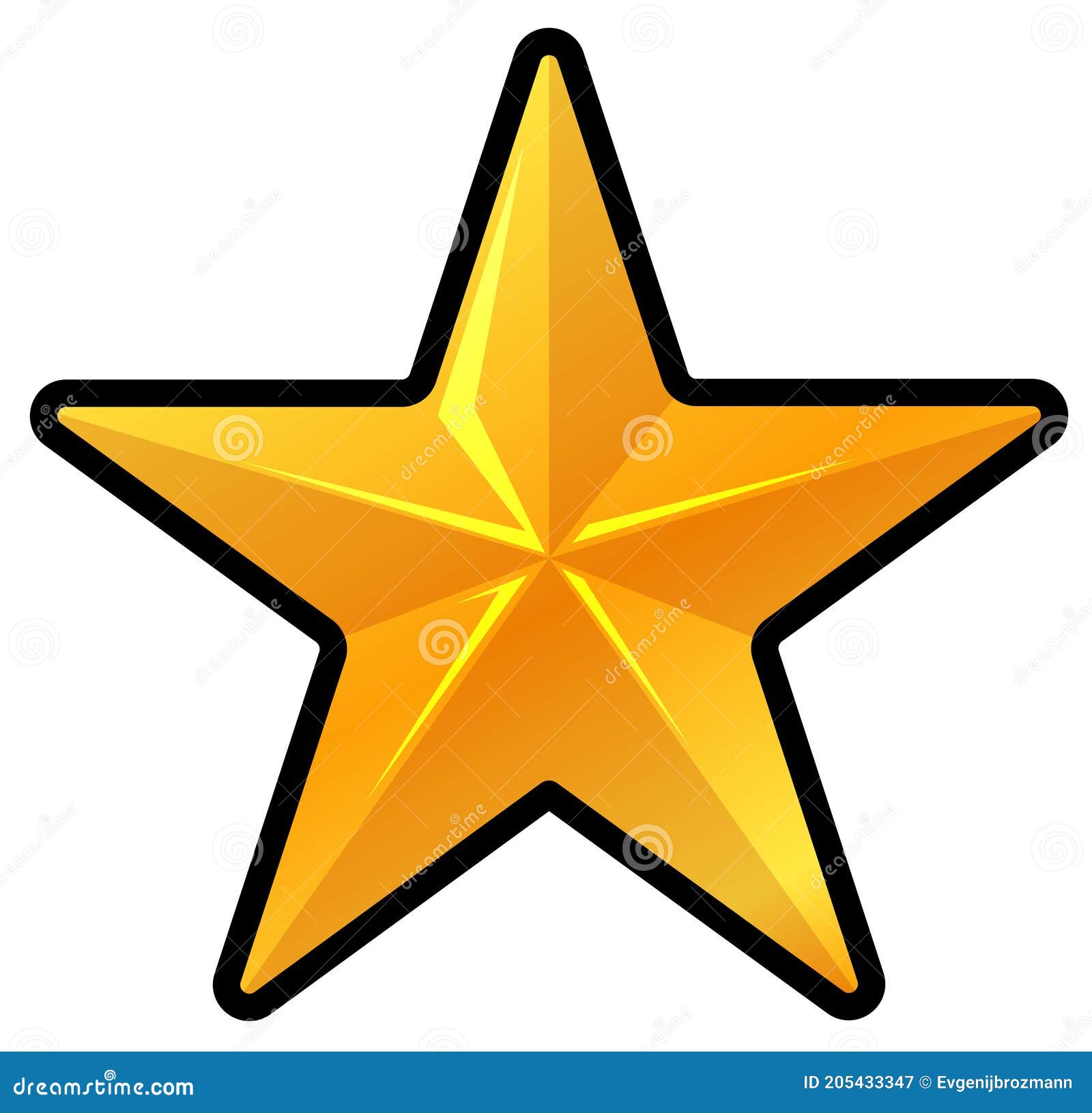 Logotipo De Estrella Dorada Aislado En Fondo Blanco. Ilustración De Dibujos  Animados De Un Objeto Brillante De Forma De Estrella D Ilustración del  Vector - Ilustración de grado, silueta: 205433347