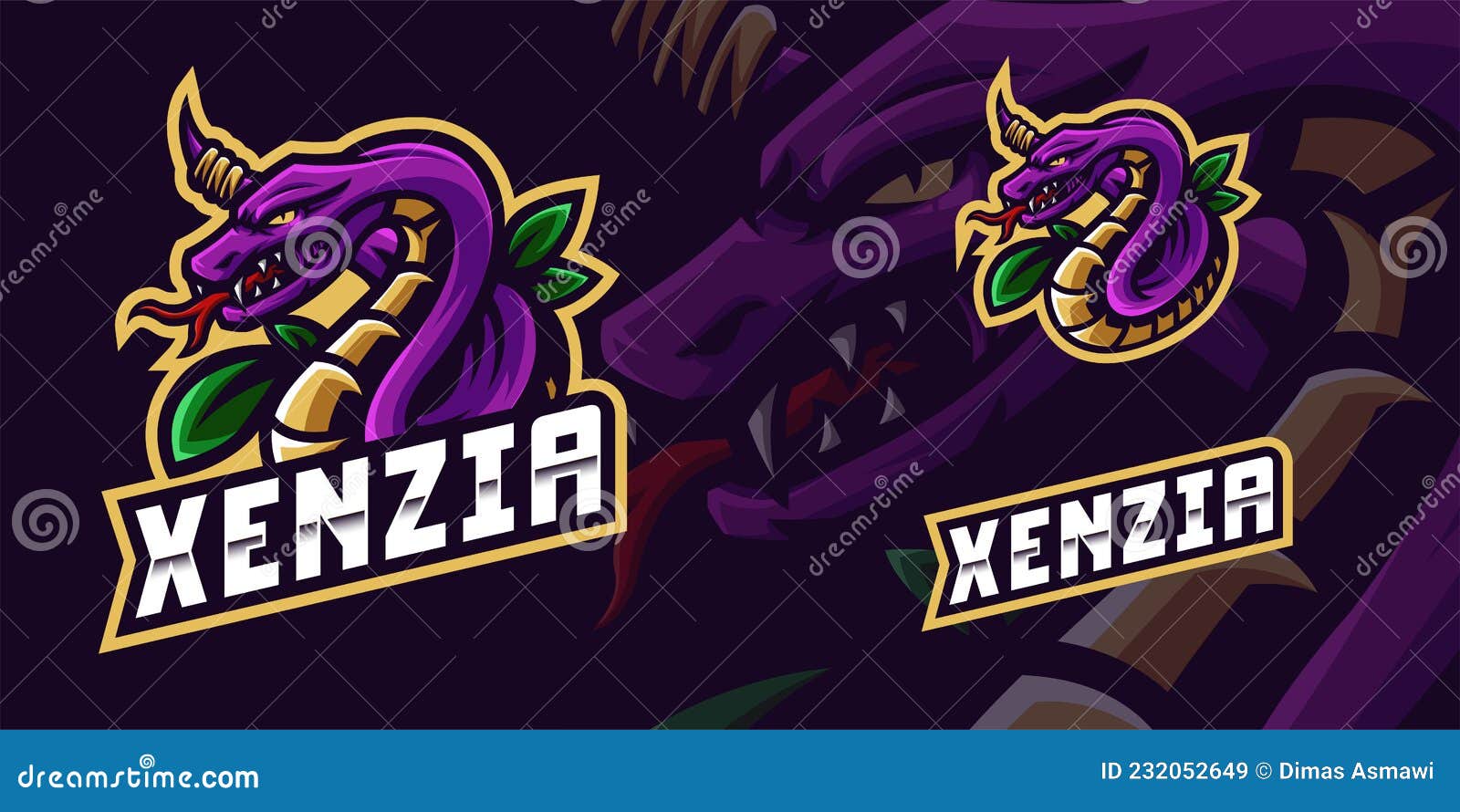 Logotipo De Jogos Mascot De Cobra Para O  Do Streaming