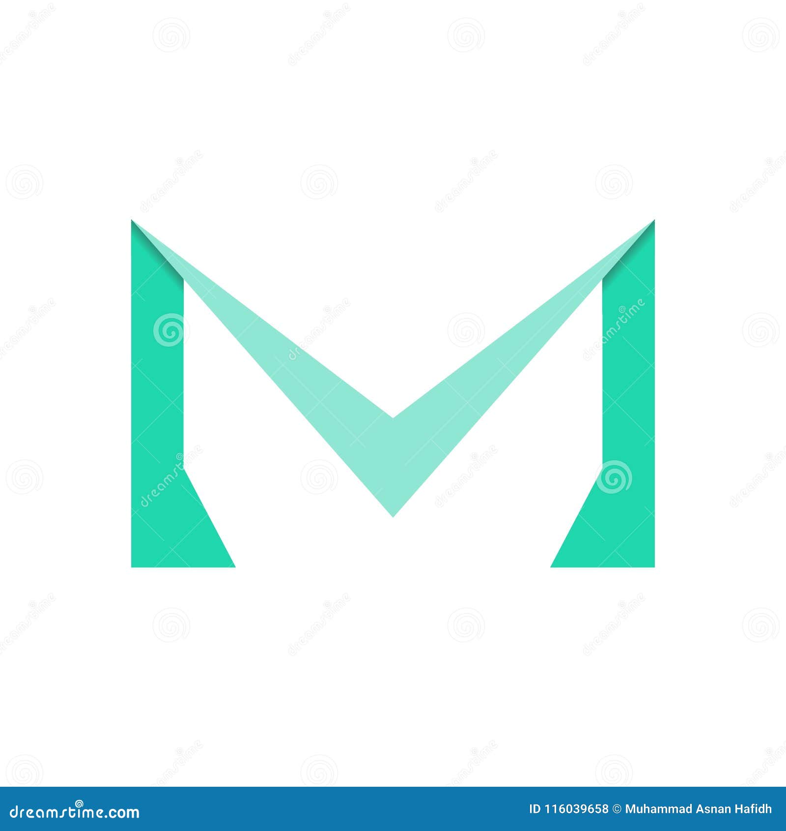 Logotipo De La Letra M Con Color Azul Stock De Ilustración