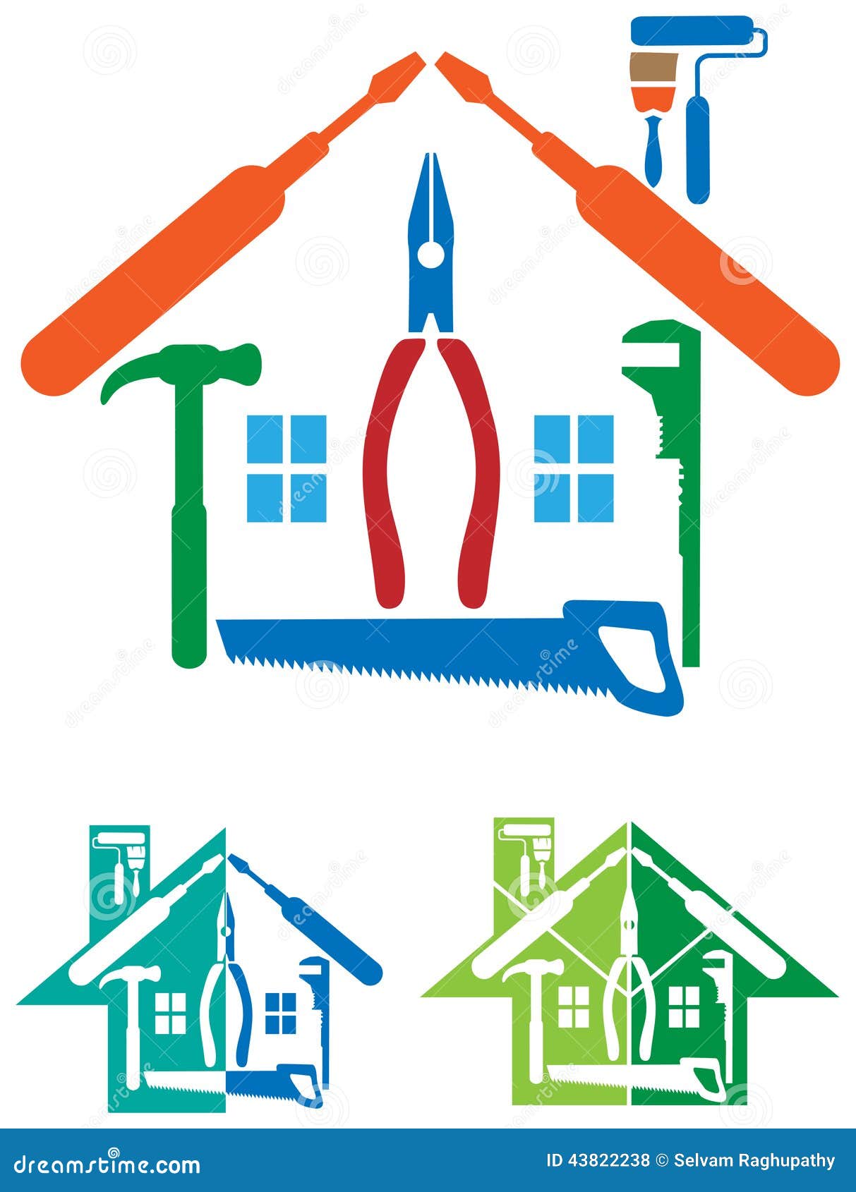 Logotipo De La Reparación De La Casa Ilustración del Vector