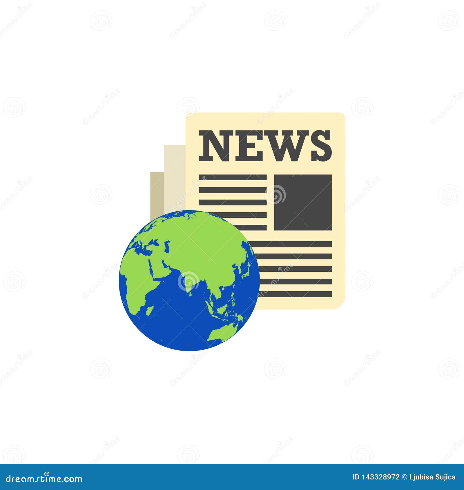 Logotipo De Las Noticias De Mundo Como El Periódico, Icono De Las Noticias  De Mundo Ilustración del Vector - Ilustración de icono, semanal: 143328972