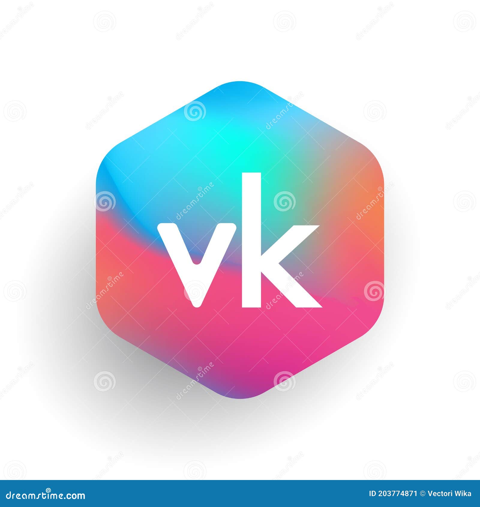 logotipo da letra vk. modelo de vetor de design de logotipo de