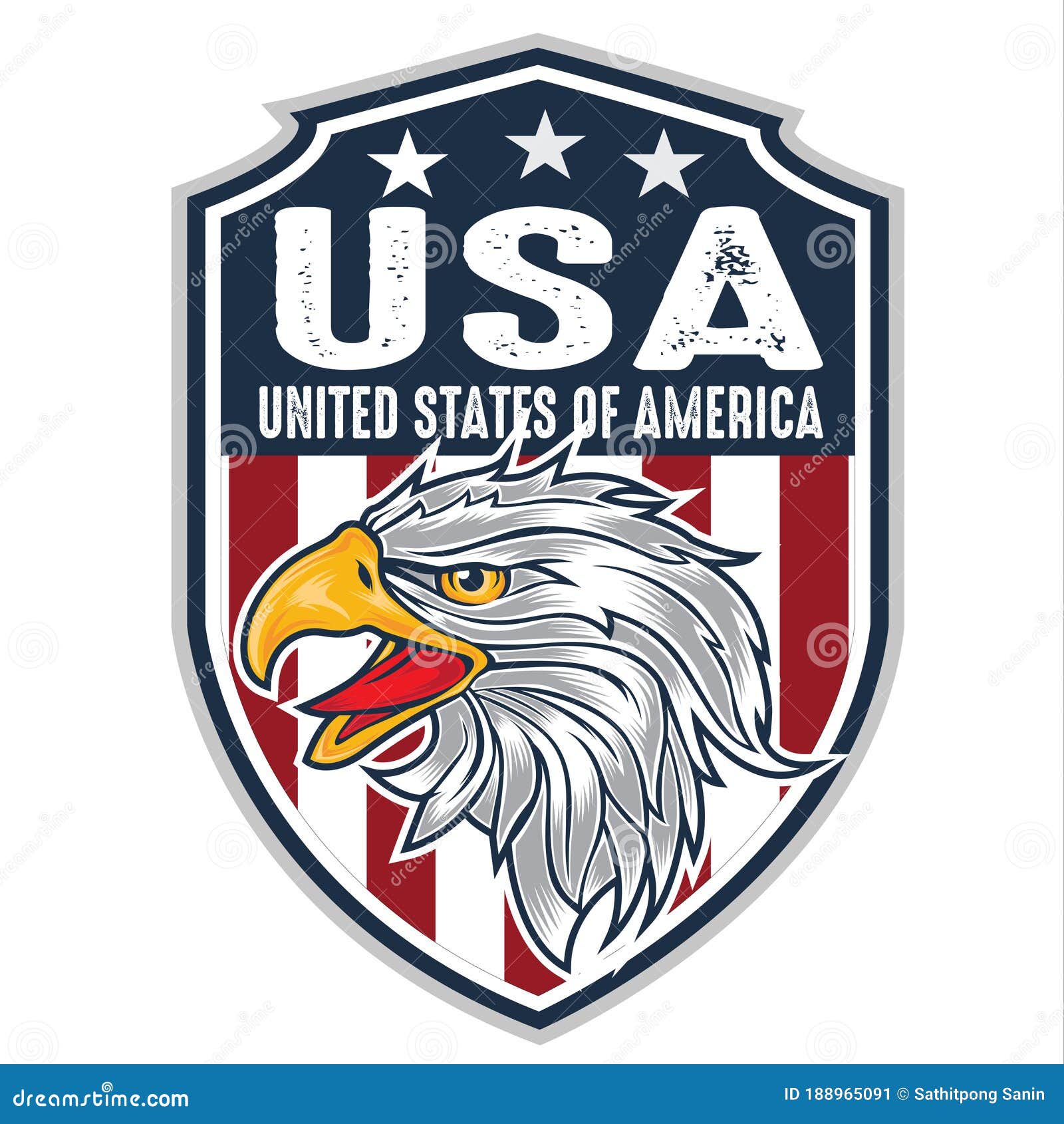 Logotipo De Mascota De Cabeza águila Flagusa Americavector Ilustración del  Vector - Ilustración de fuerte, potencia: 188965091