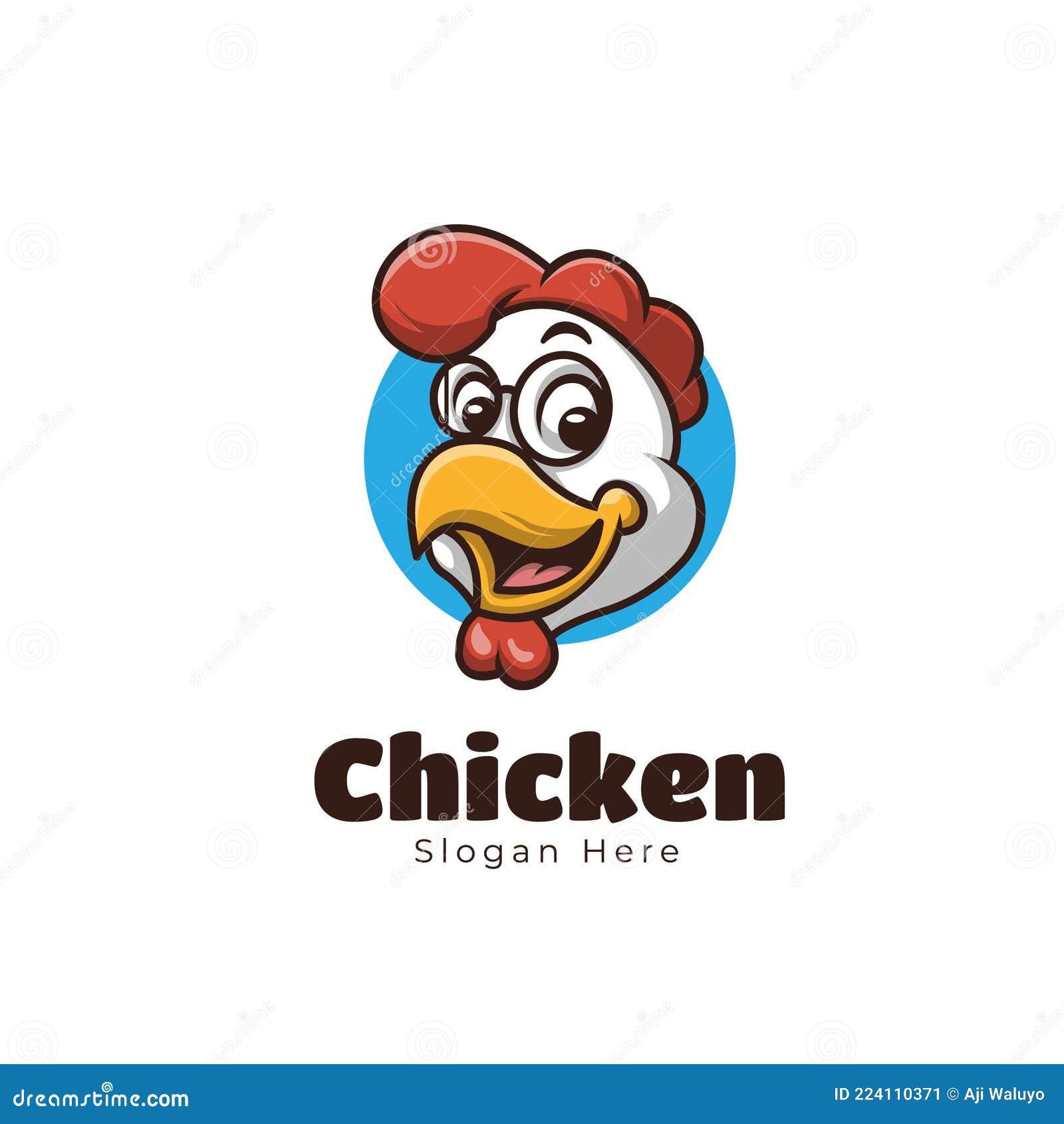Logotipo de desenho animado de pintura de galinha