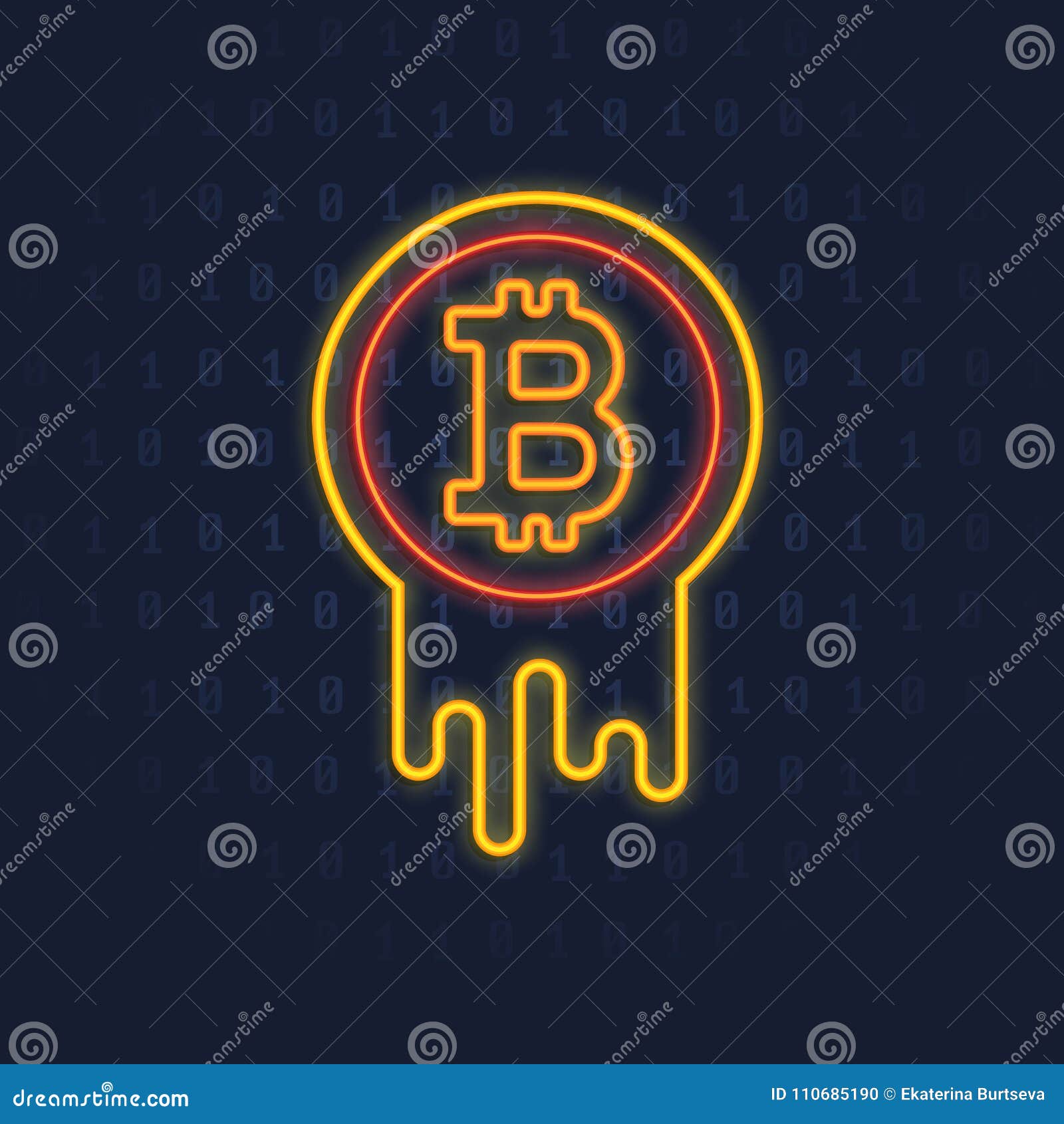 Logotipo De Néon De Bitcoin Moeda Cripto Sinal De Incandescência Iluminado  Do ícone Ilustração do Vetor - Ilustração de bandeira, moderno: 110685190