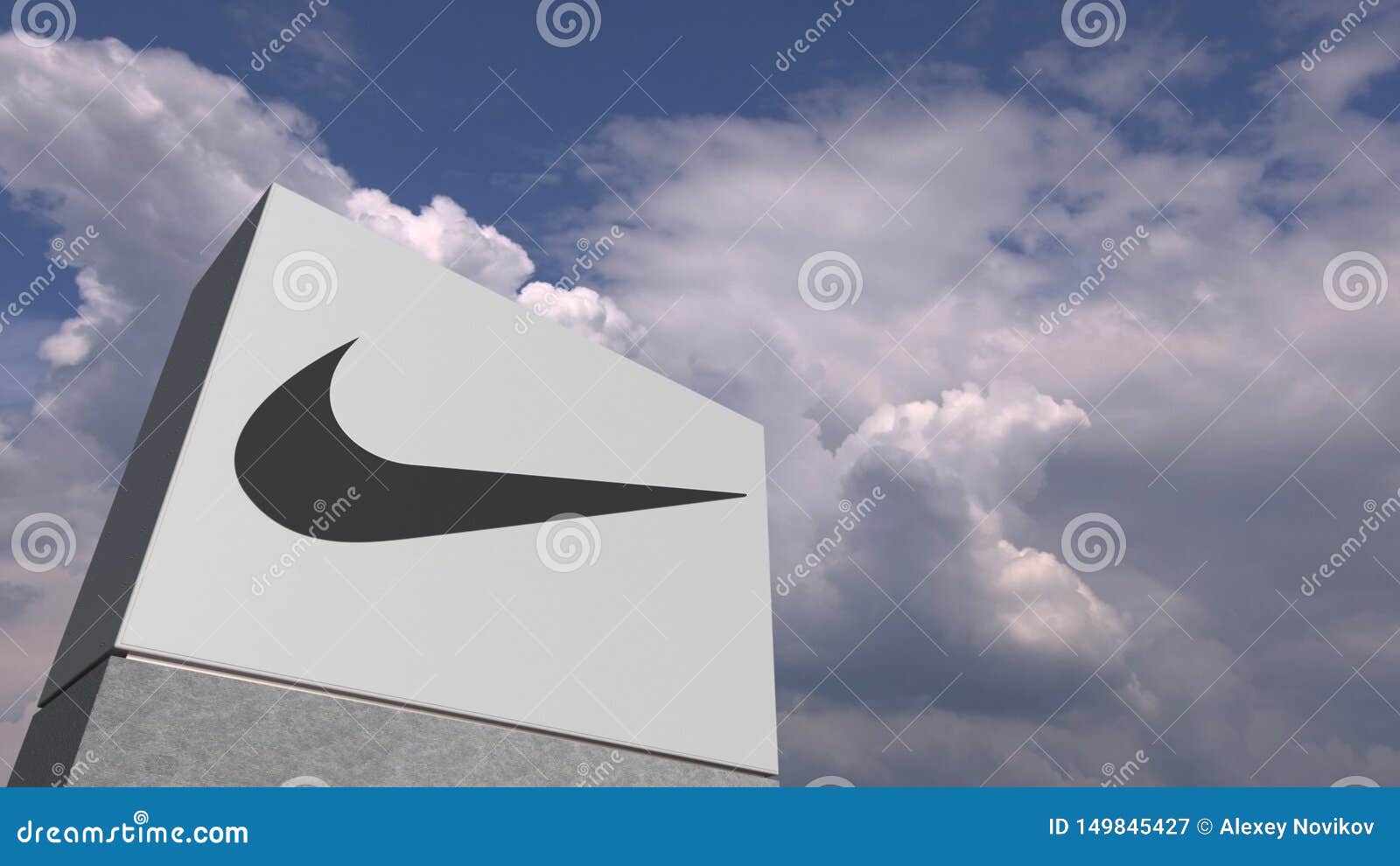 Parpadeo estrategia Fundir Logotipo De NIKE Contra El Fondo Del Cielo, Representación Editorial 3D  Fotografía editorial - Ilustración de funcionario, concepto: 149845427