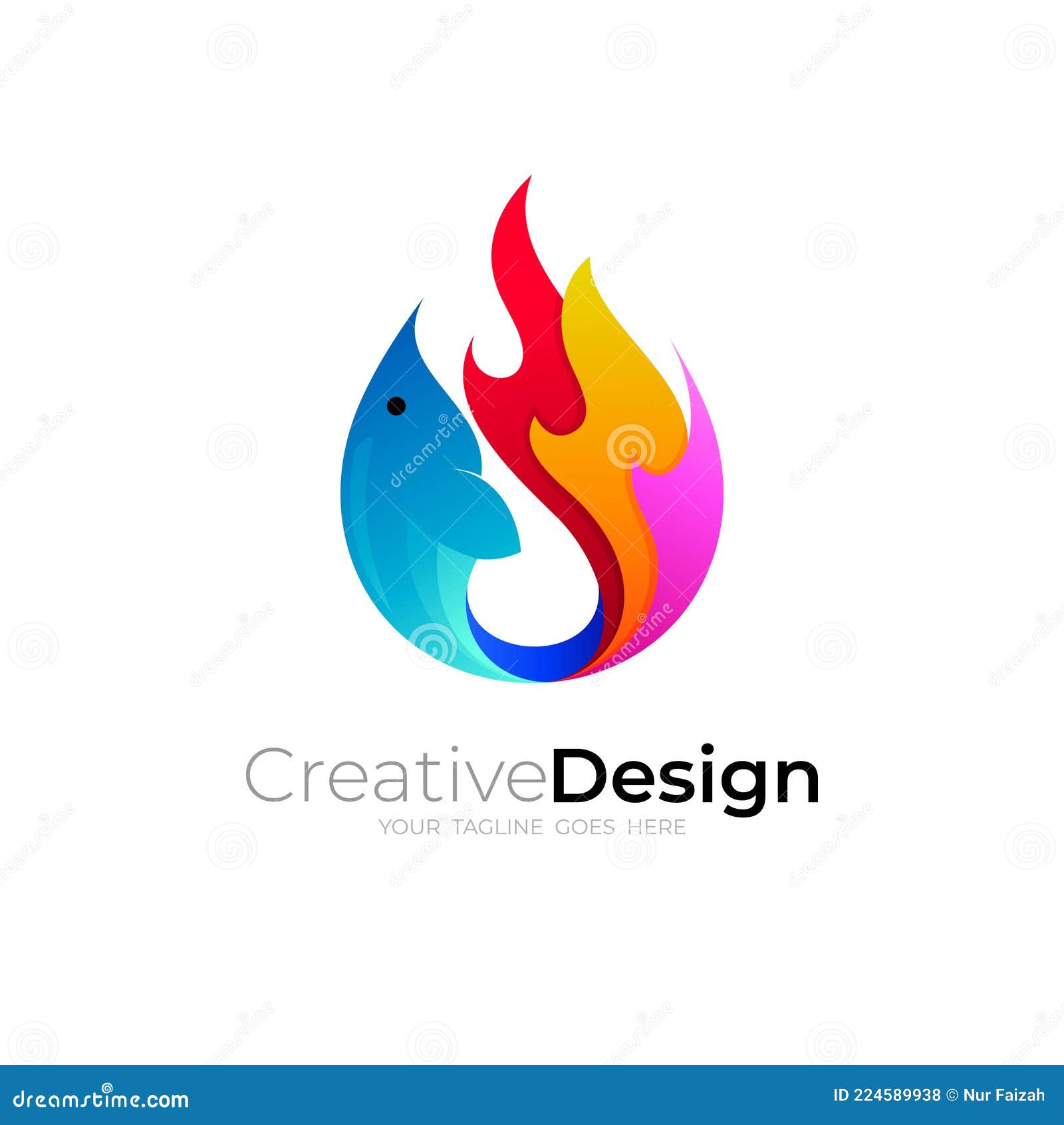 Logotipo De Peixe E Design De Fogo 3d Colorido. Ilustração do Vetor -  Ilustração de atum, oceano: 224589938