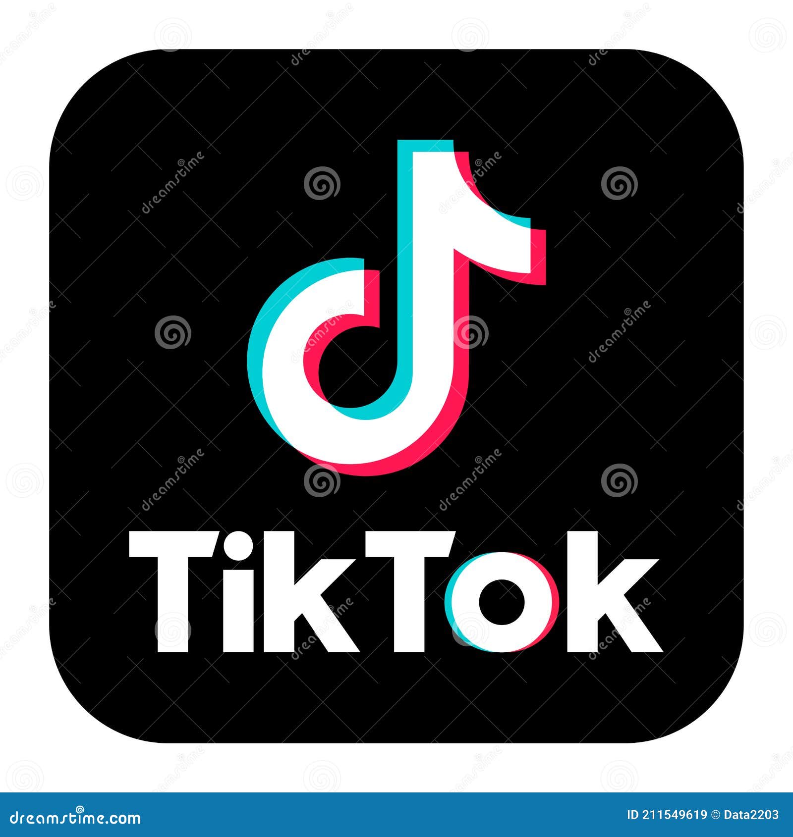 Logotipo de tiktok imagen de archivo editorial. Ilustración de social -  211549619