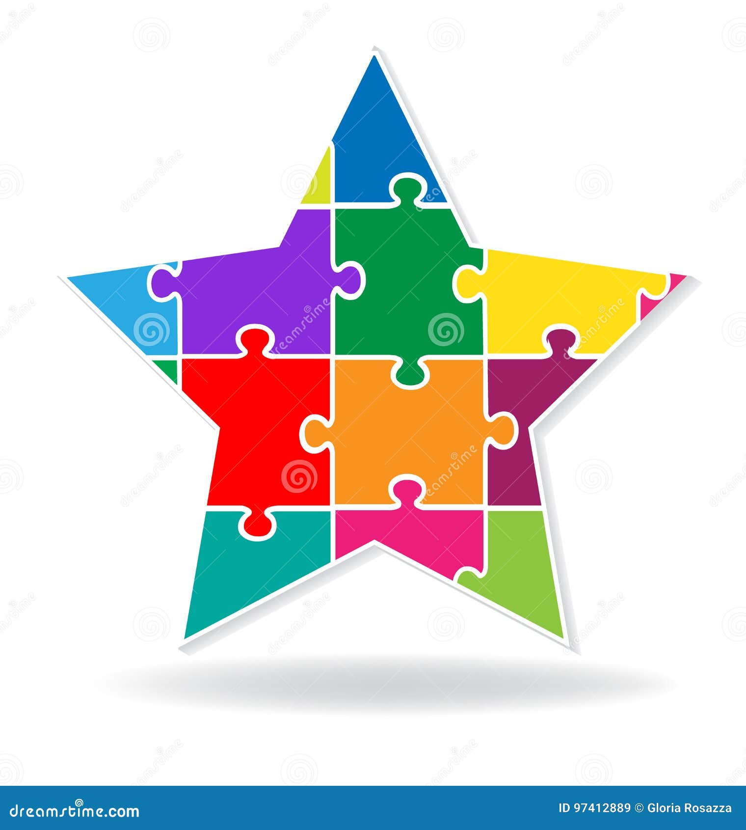 Logotipo Del Rompecabezas De La Estrella Ilustración del Vector - Ilustración de estrella, logotipo: 97412889