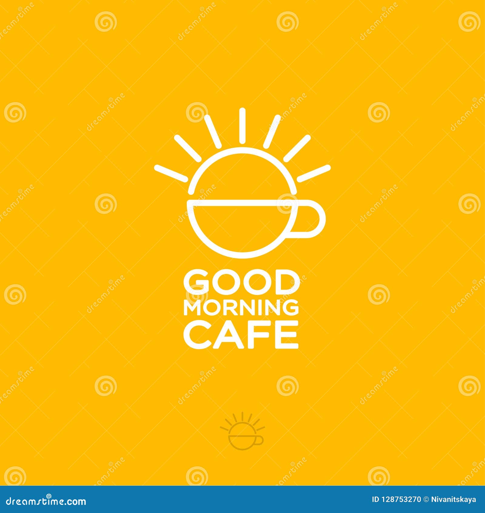 Logotipo Do Café Do Bom Dia Copo E Sol Em Um Fundo Amarelo Projeto Liso  Ilustração do Vetor - Ilustração de nave, mola: 128753270