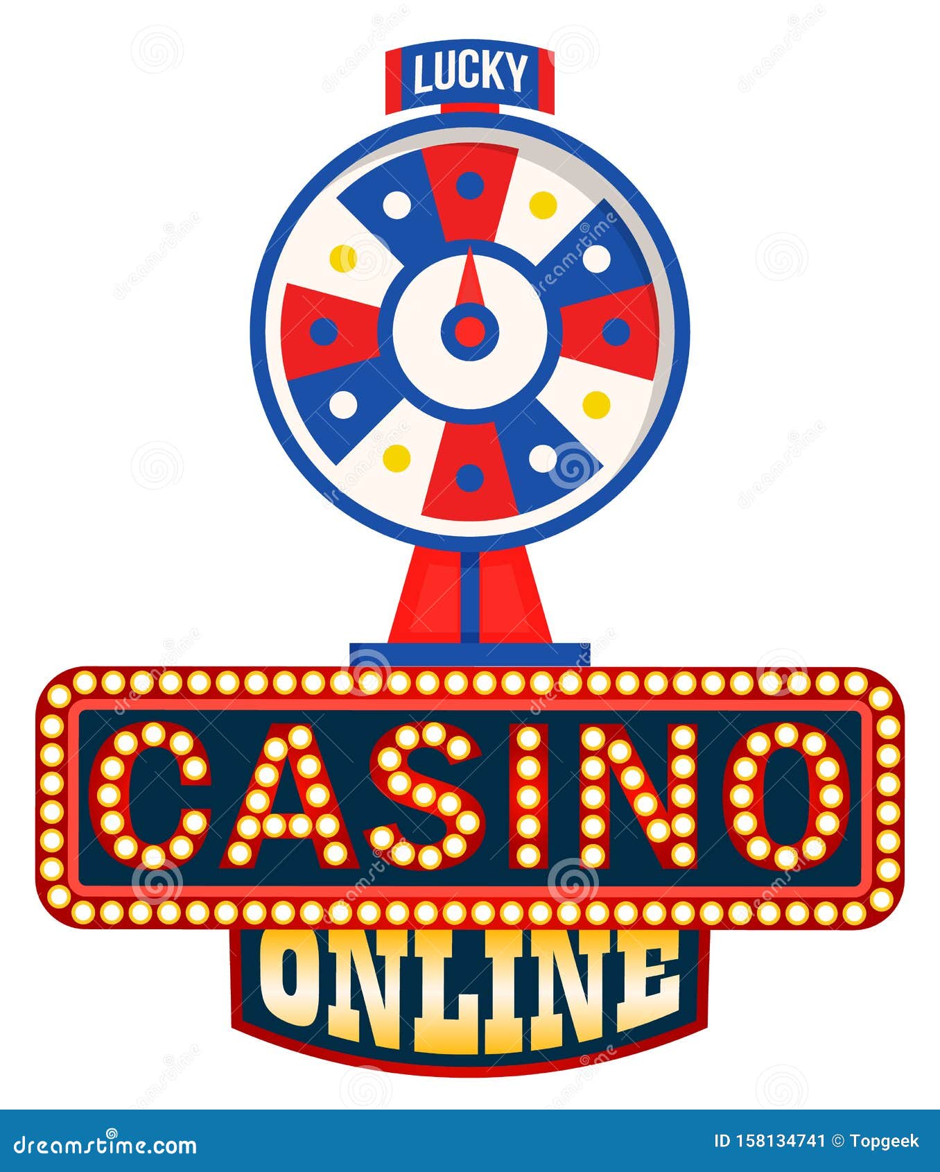 Conceito de casino online com tablet e ferramentas para ilustração