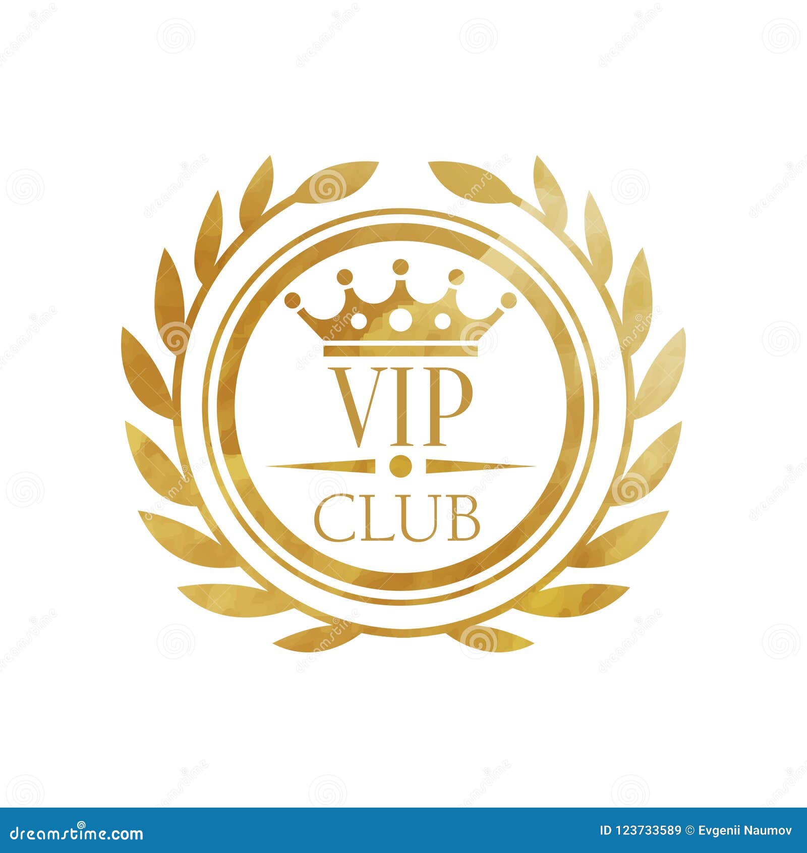 Design de logotipo de crachá de associação exclusiva do clube vip com coroa  vermelha e fita em fundo branco