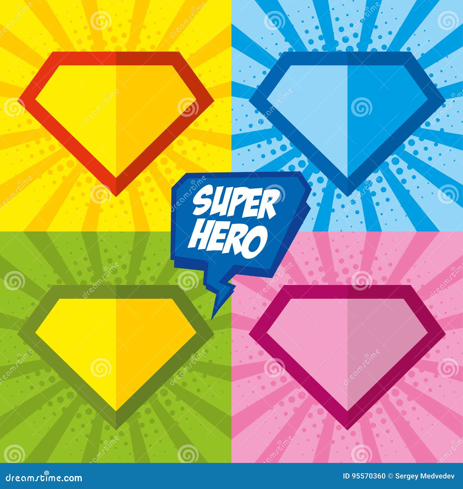 Logotipo Do Super-herói, Fundo Do Pop Art Ilustração Stock - Ilustração de  emblema, isolado: 95570360, image size:1600x1690