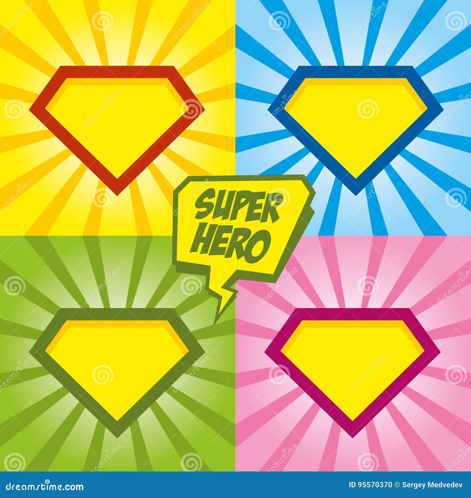 Logotipo Do Super-herói, Fundo Do Pop Art Ilustração Stock - Ilustração de  azul, protetor: 95570370, image size:1600x1690