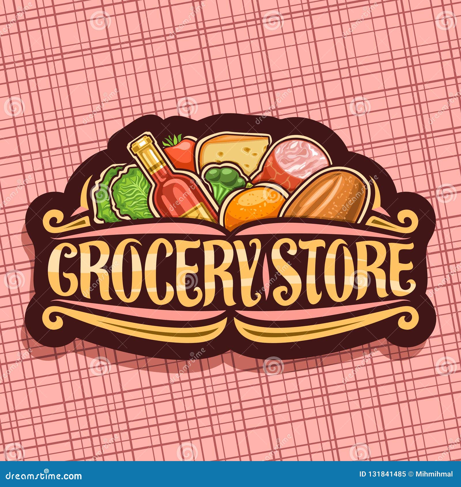 Logotipo Do Vetor Para a Mercearia Ilustração do Vetor - Ilustração de