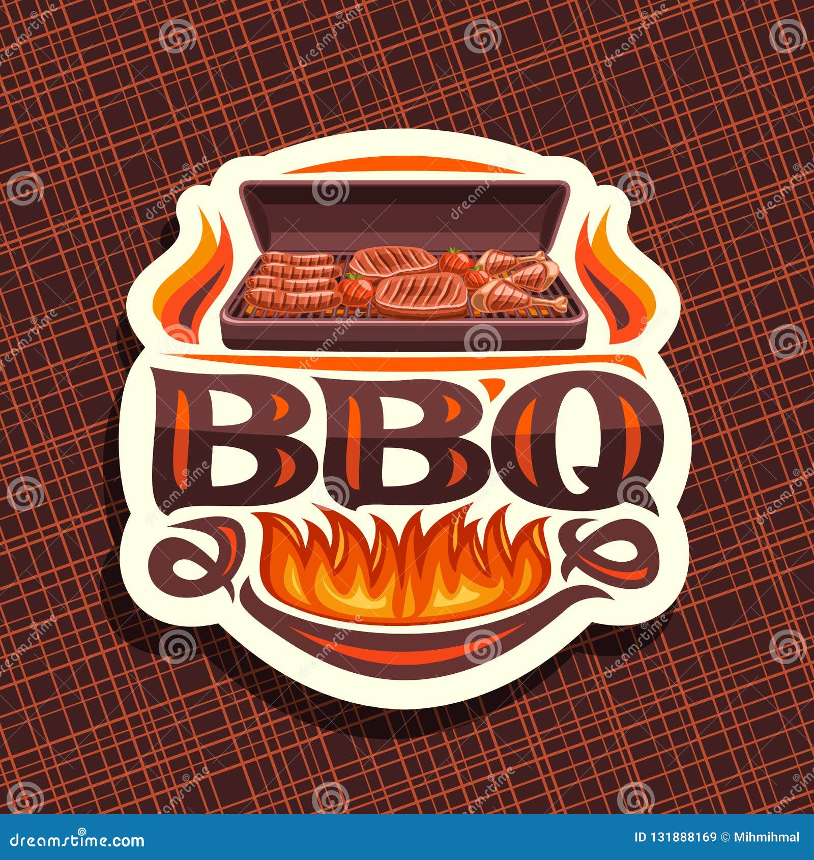 Logotipo Do Vetor Para O BBQ Ilustração do Vetor Ilustração de grade