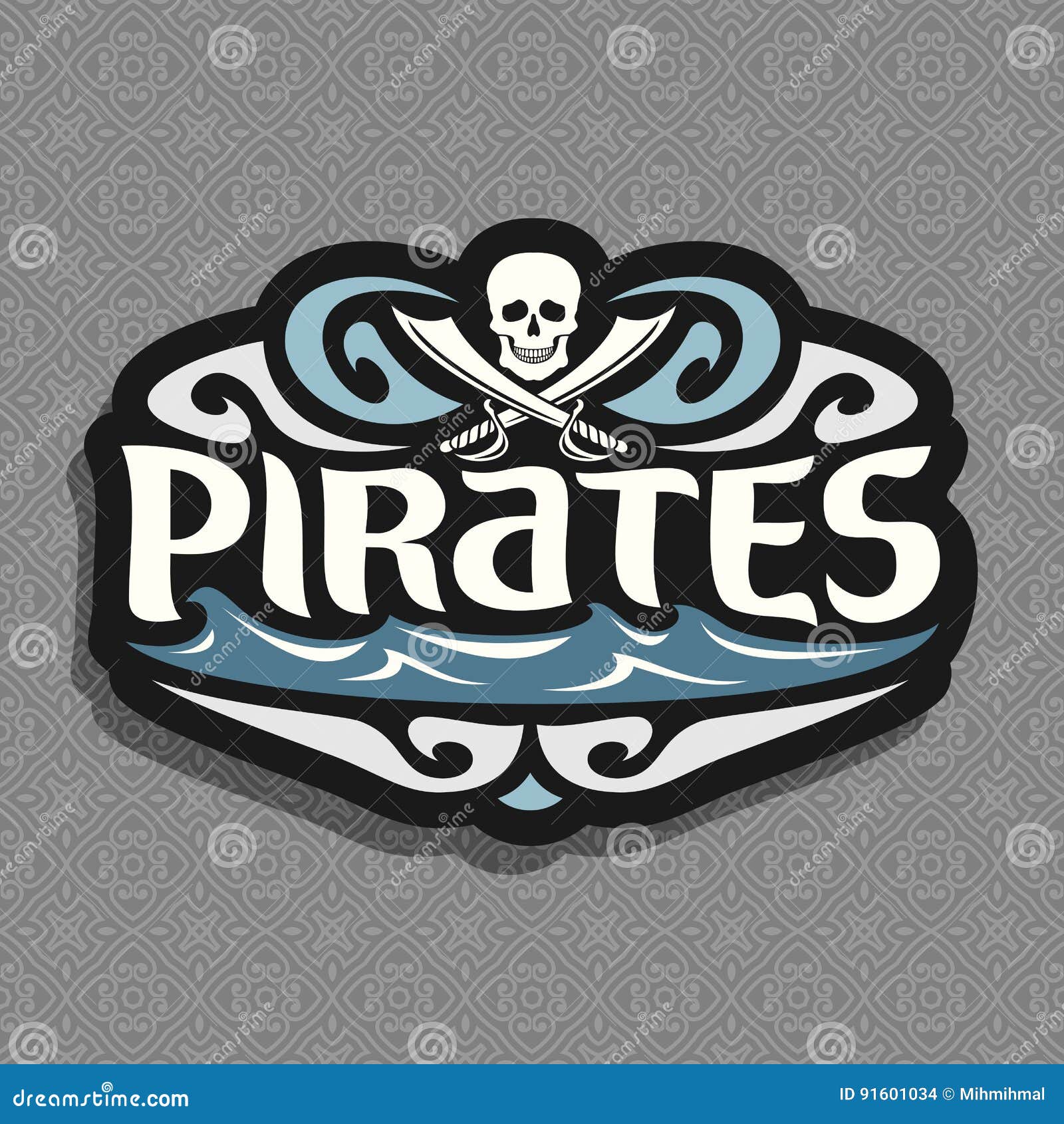 Vetor de ilustração do logotipo do crânio de piratas