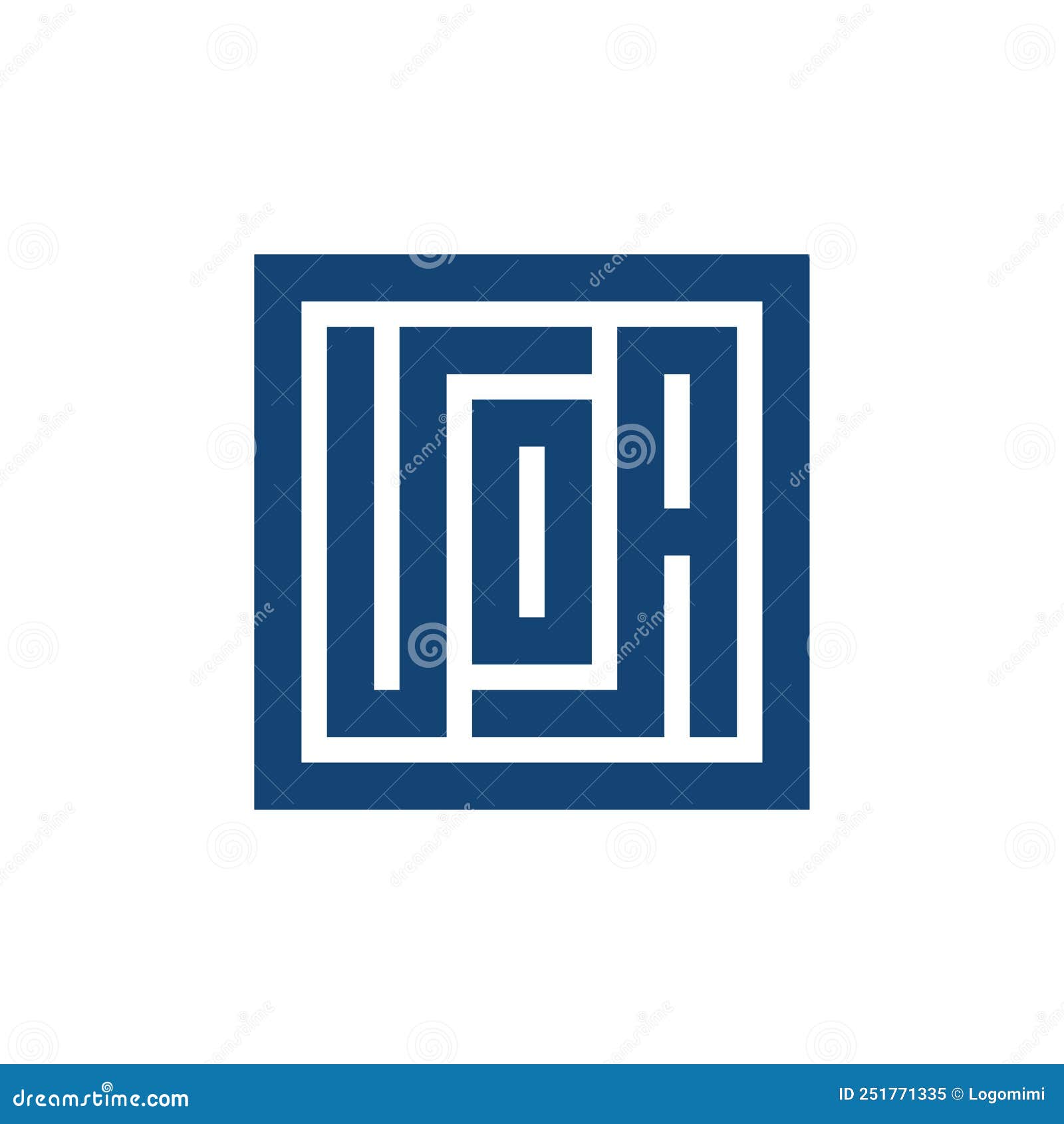 Logotipo Inicial Com Logotipo Uoa Design Forma Quadrada Tipografia