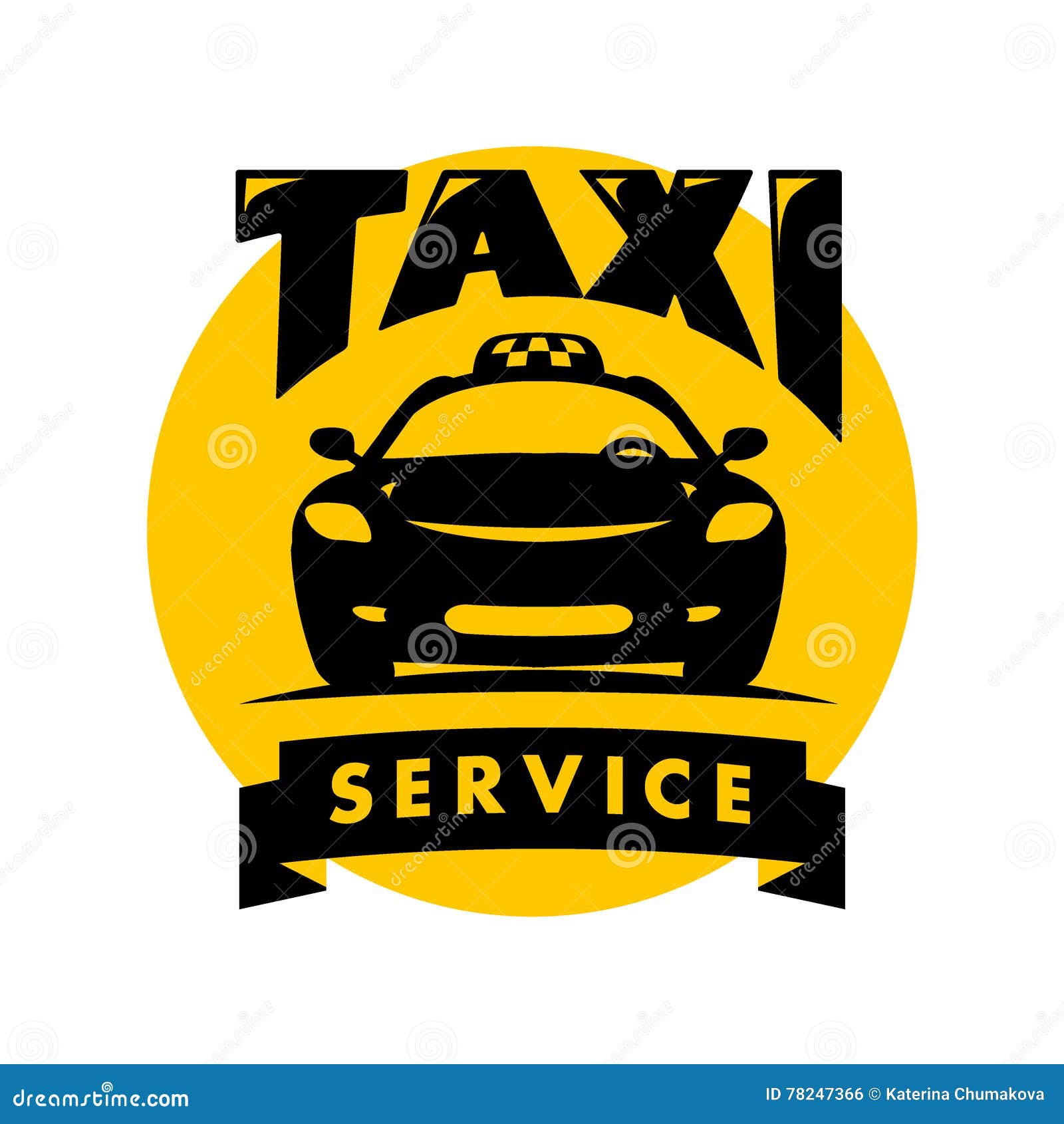 Logotipo Plano Del Taxi Del Vector Ilustración del Vector
