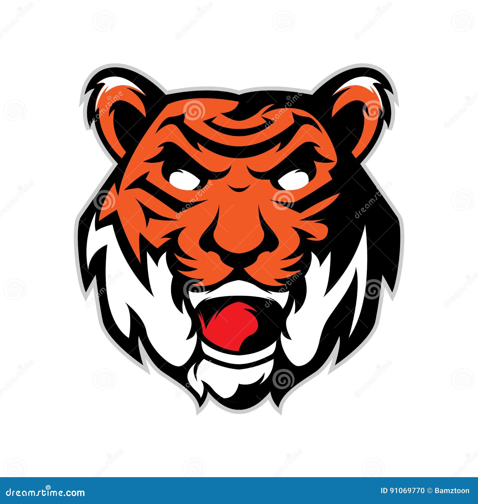 logotipo do mascote do tigre principal para jogos eletrônicos 3194901 Vetor  no Vecteezy