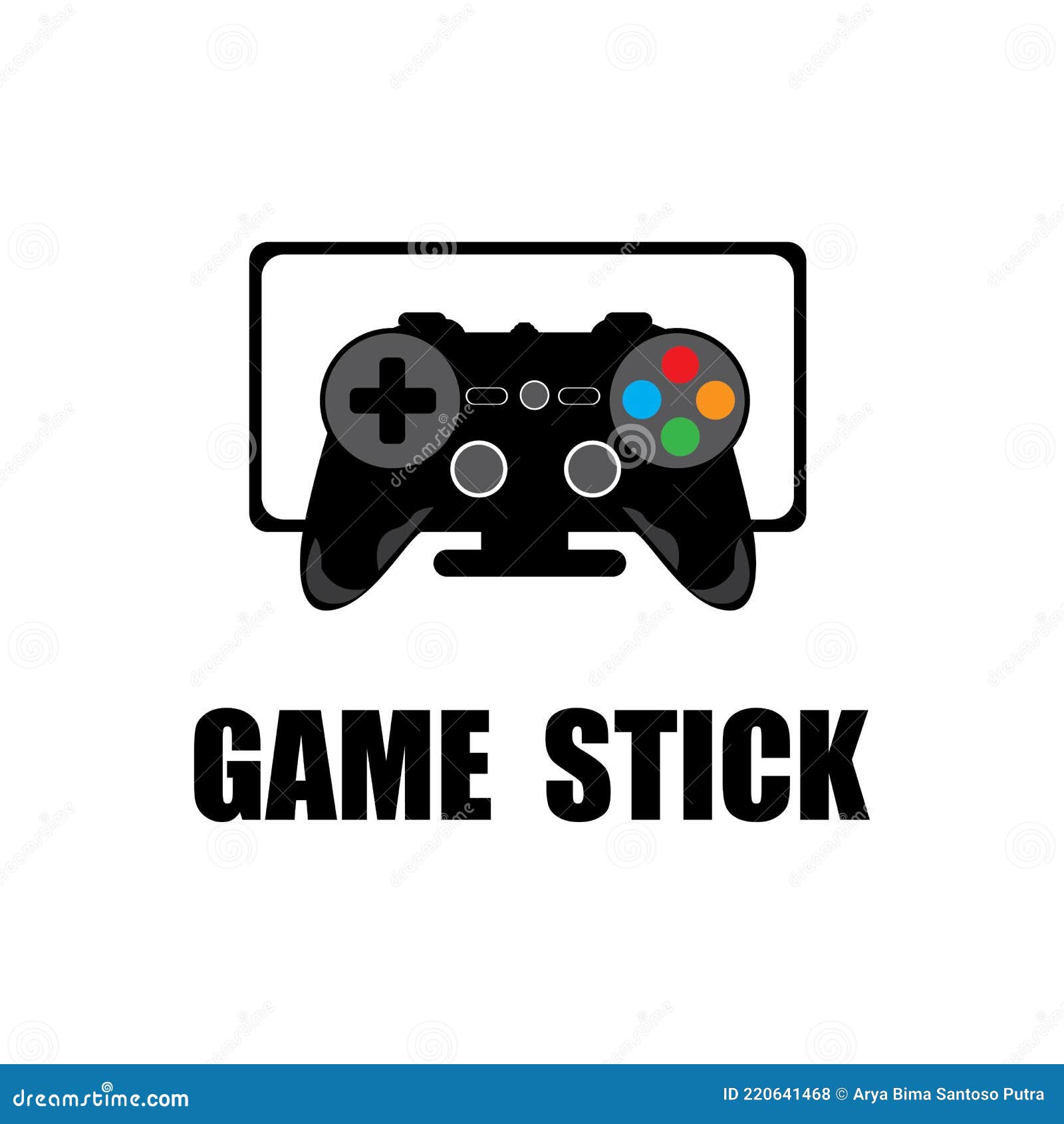 Logotipo de vetor de ícone de stick de jogo grátis simples e legal