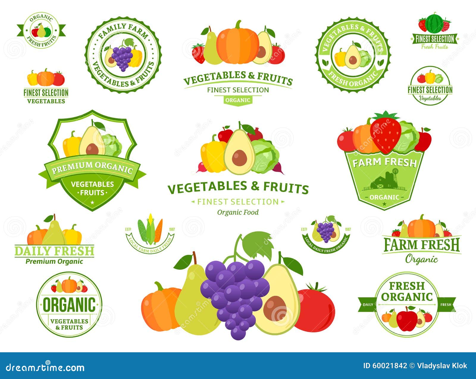 Logotipos Las Frutas Y Verduras, Etiquetas, Iconos De Las Frutas Y Verduras Ilustración del - Ilustración de vegetariano, divisa: