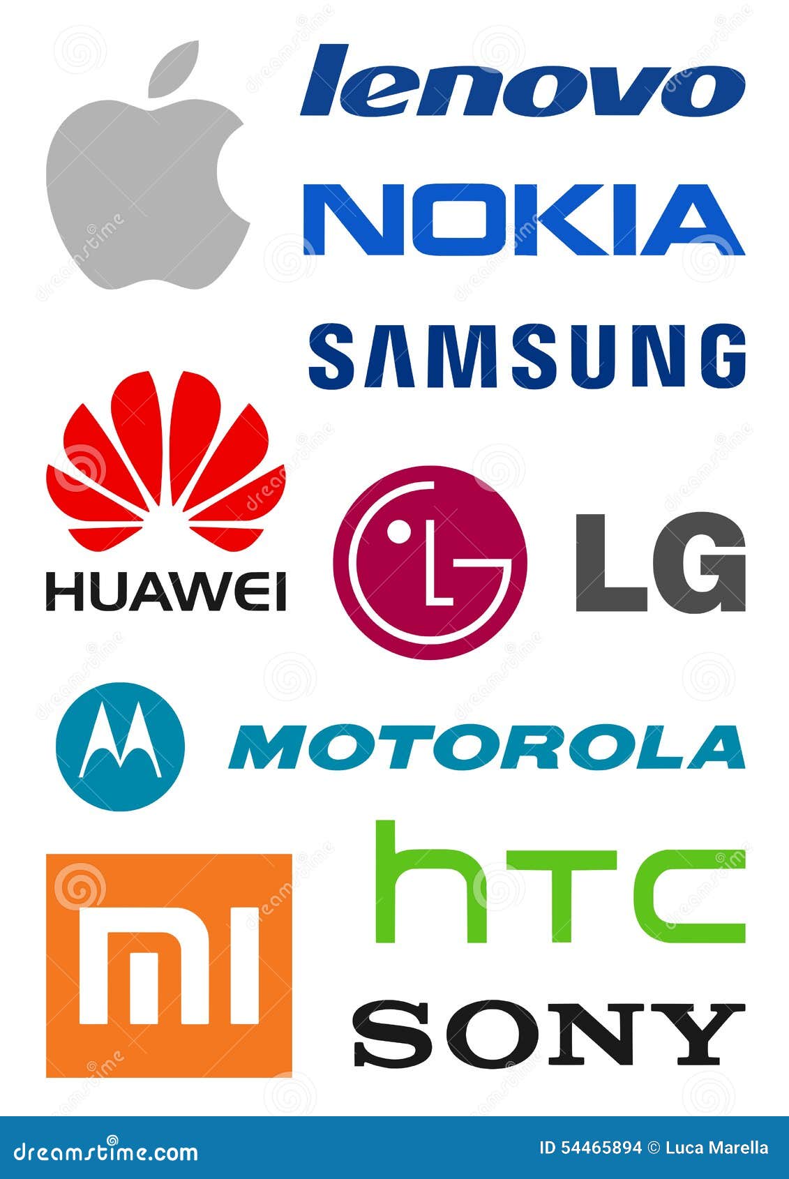 Logotipos De Fabricantes De Smartphones Imagen de archivo editorial -  Ilustración de aislado, nuevo: 54465894, image size:1131x1690