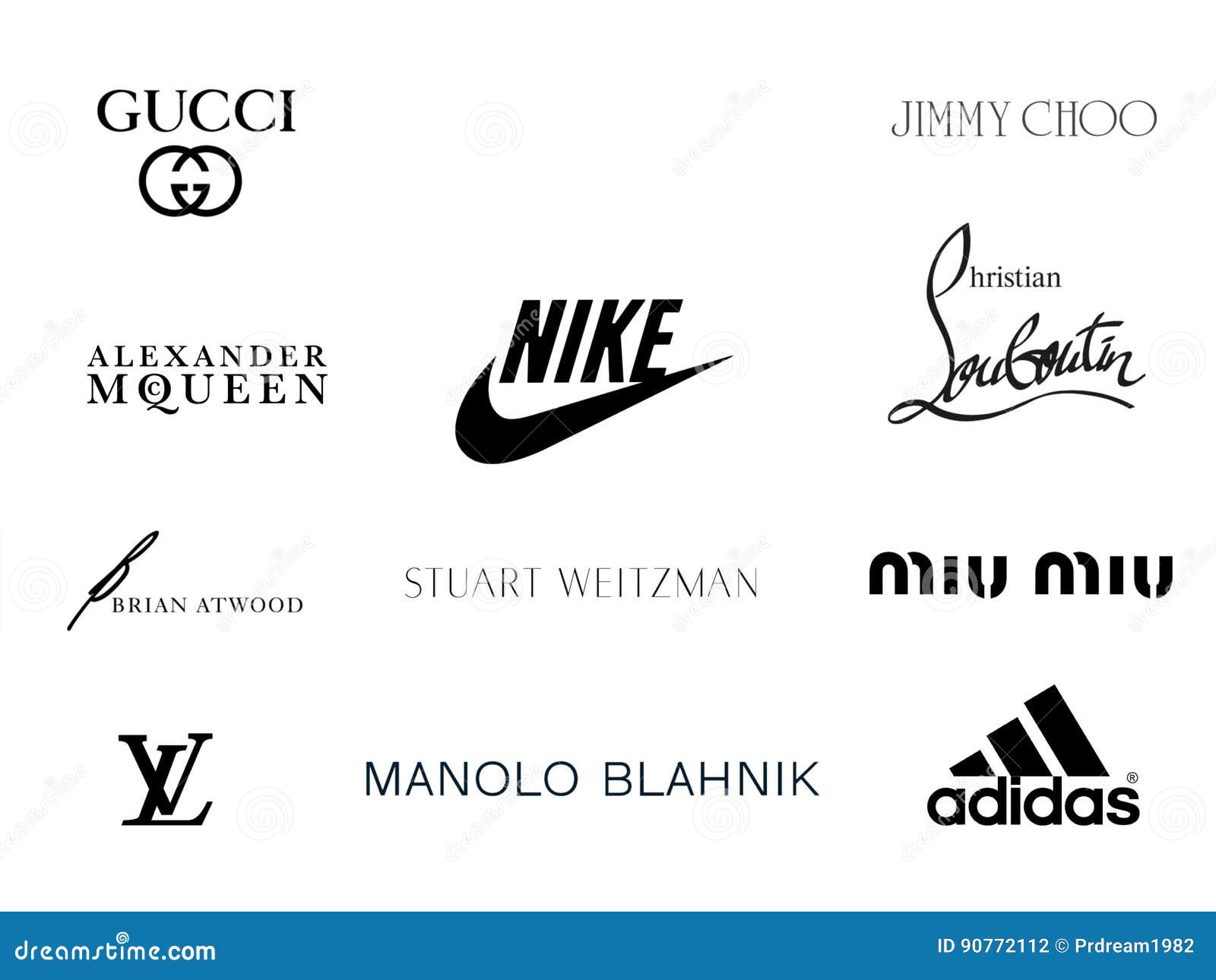 Logotipos De Lujo De La Marca Del Zapato Fotografía editorial