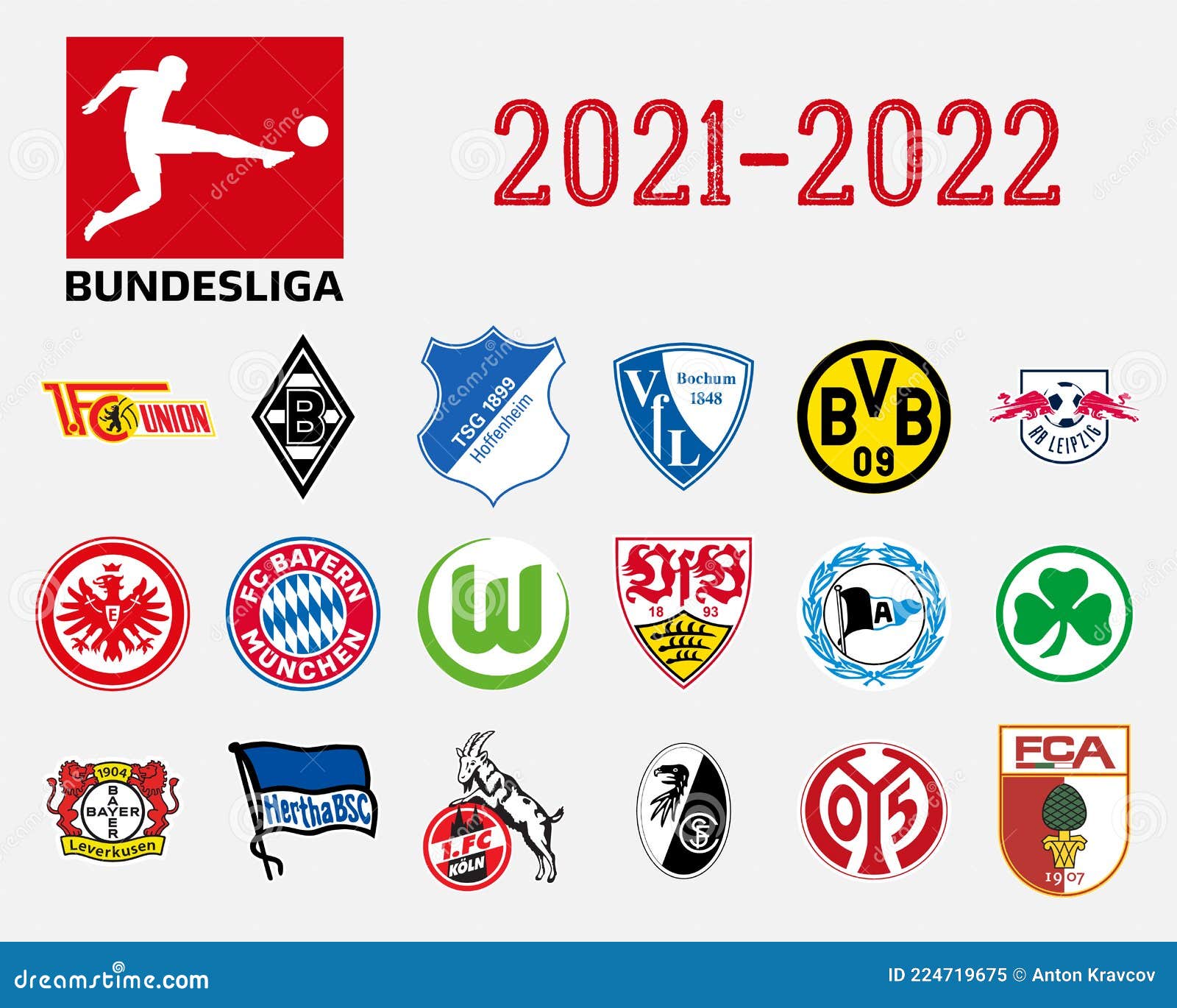 Logotipos De Todos Los Equipos De La Bundesliga Alemana Imagen editorial - Imagen de conjunto, 224719675